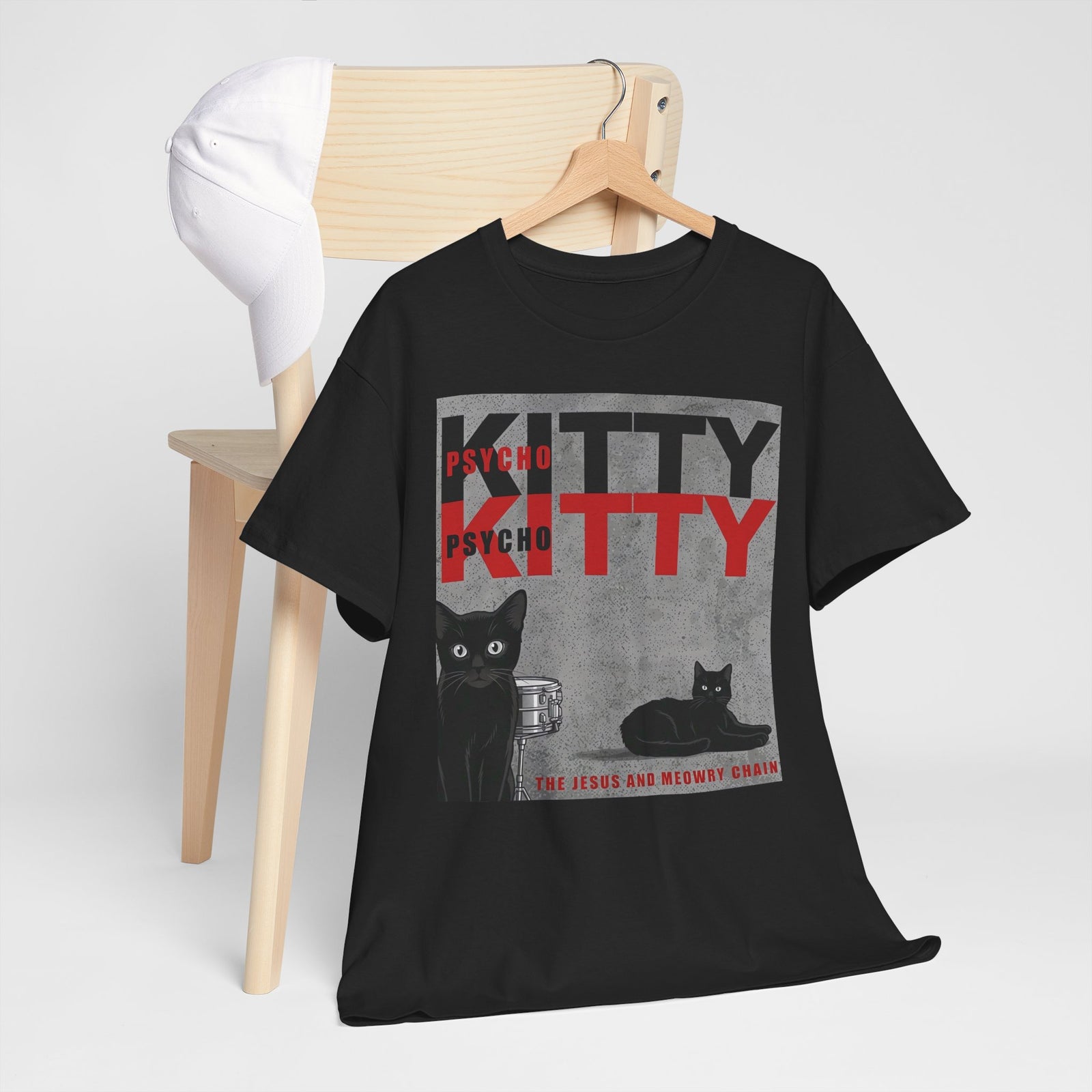 Kitty Tee Retro Black Cat Graphic T‑Shirt