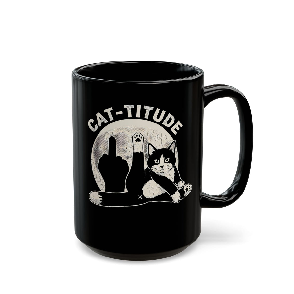 Cattitude Black Mug — Funny Cat Attitude Mug