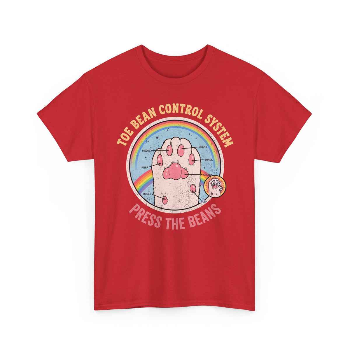Toe Bean Control System T-Shirt — Funny Cat Paw Infographic Tee