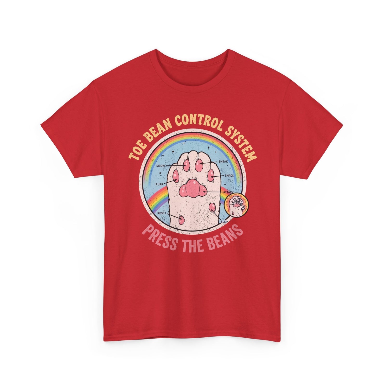 Toe Bean Control System T-Shirt — Funny Cat Paw Infographic Tee