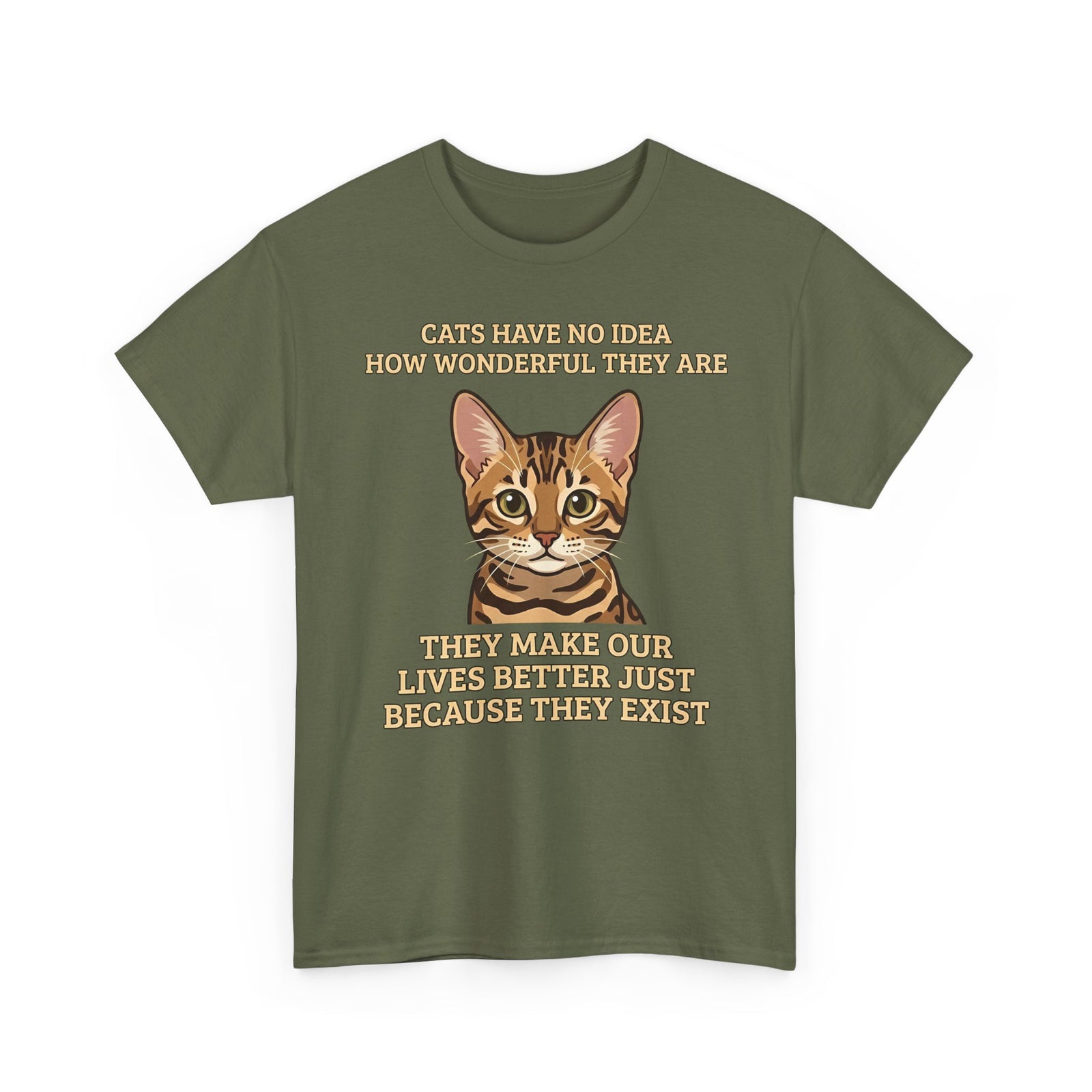 Whimsical "Cats Have No Idea How Wonderful They Are" Cat T-Shirt