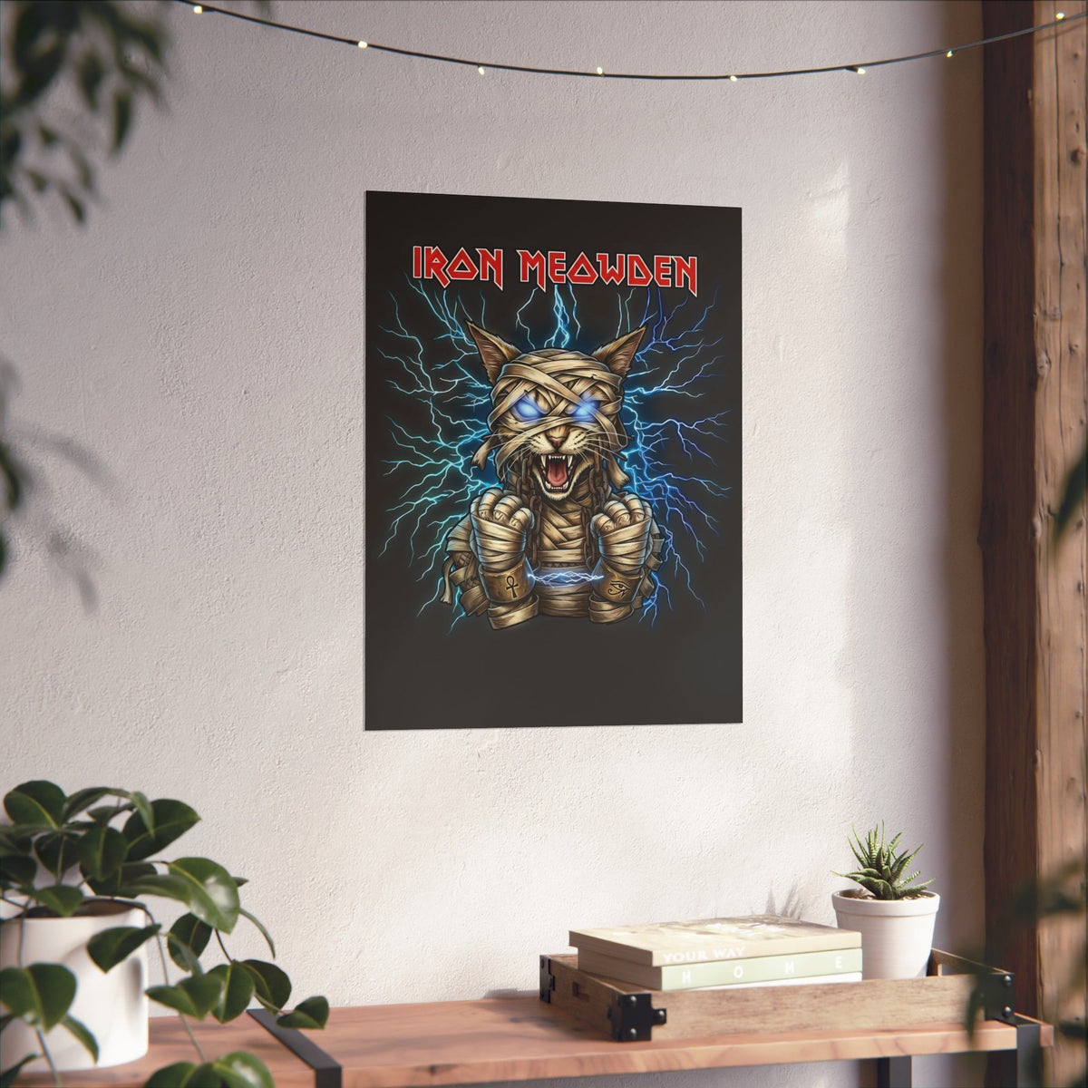 Iron Meowden Cat Poster — Heavy Metal Kitty Graphic Poster