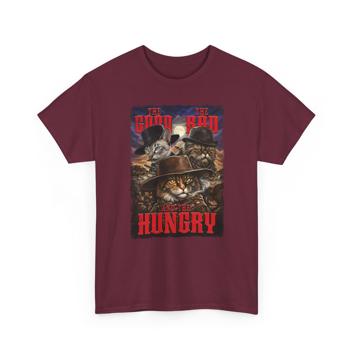 The Good The Bad The Hungry — Cat Parody T-Shirt