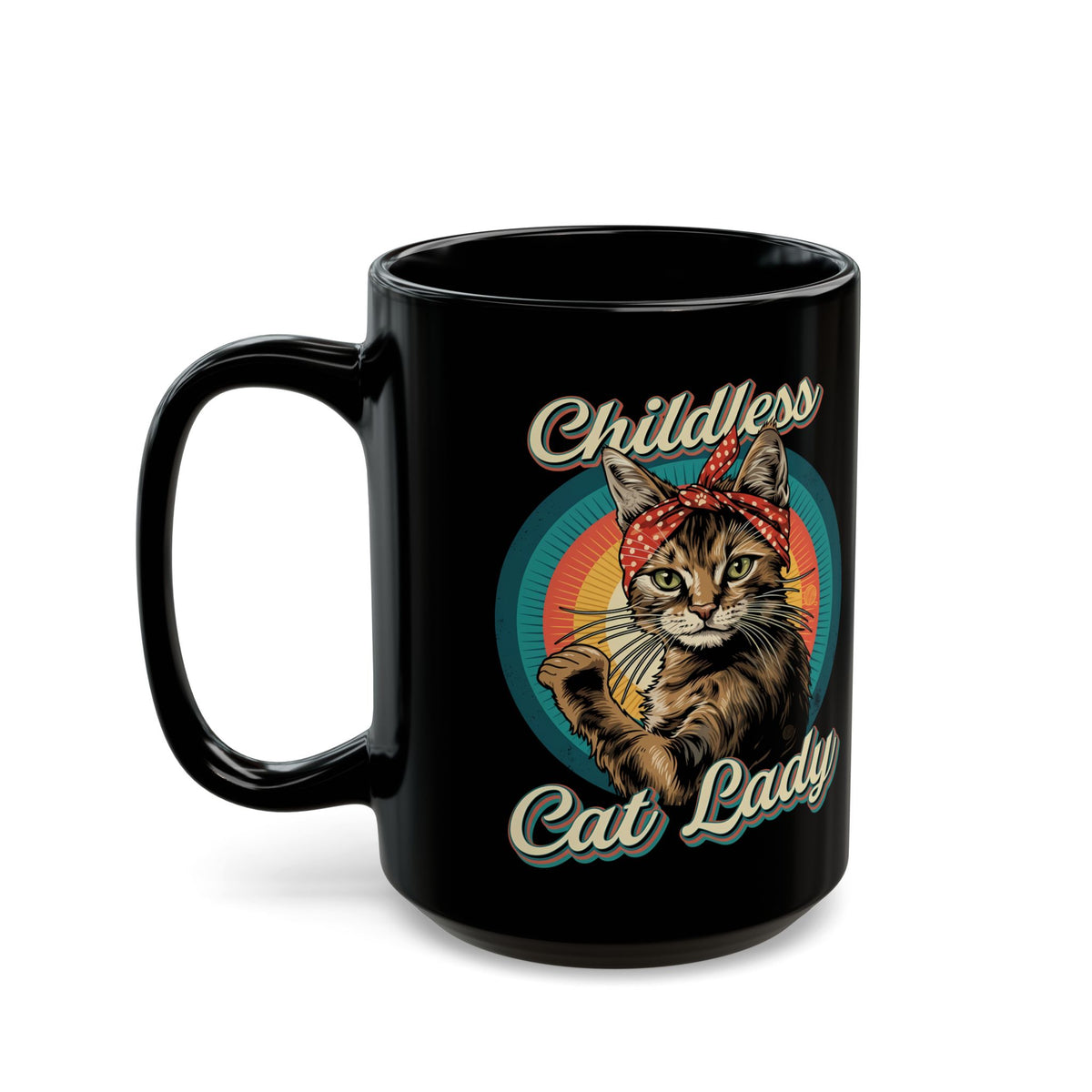 Childless Cat Lady Black Mug — Funny Cat Lover Mug