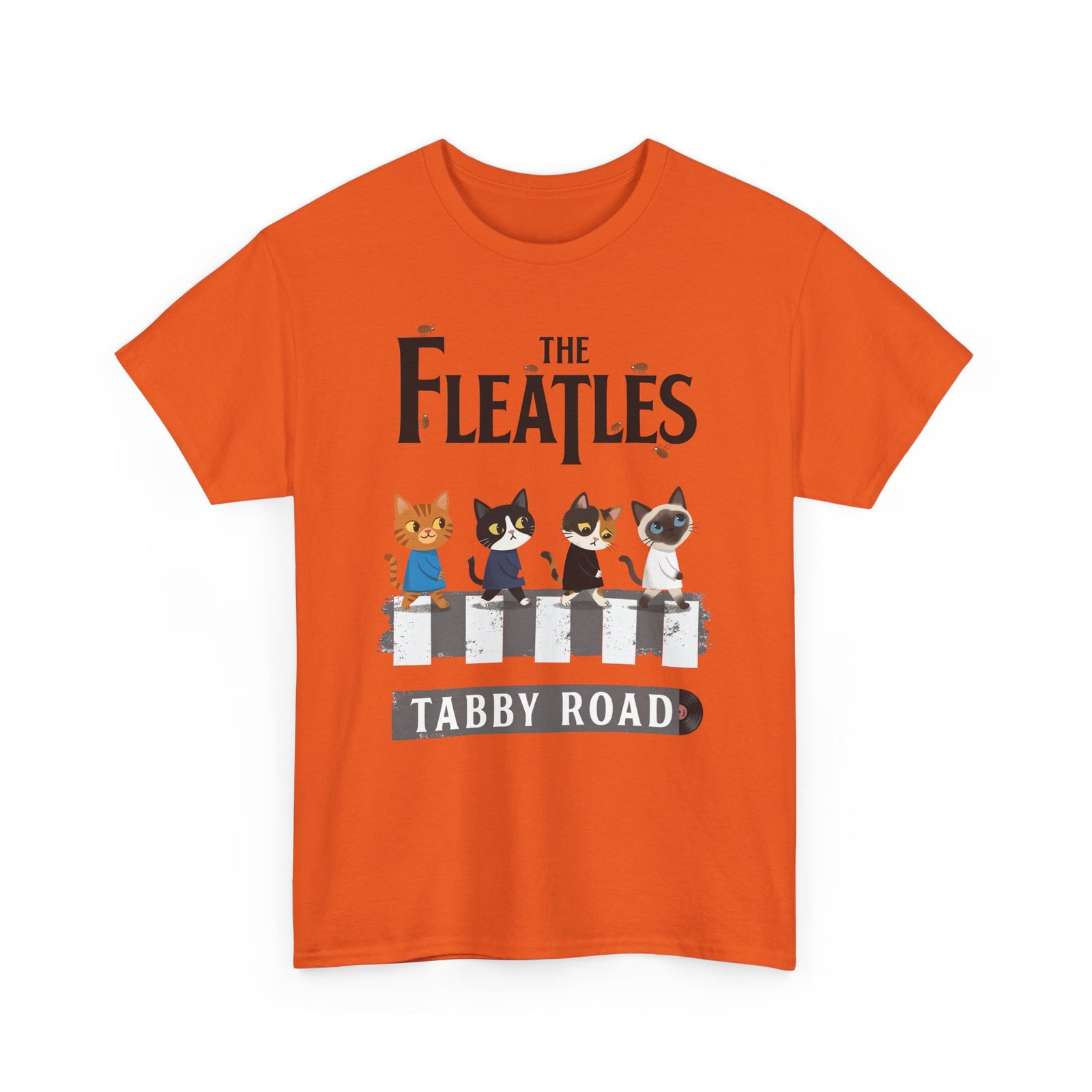 Fleatles Parody Cat T-Shirt — Retro Beatles-Inspired Cat Band Tee