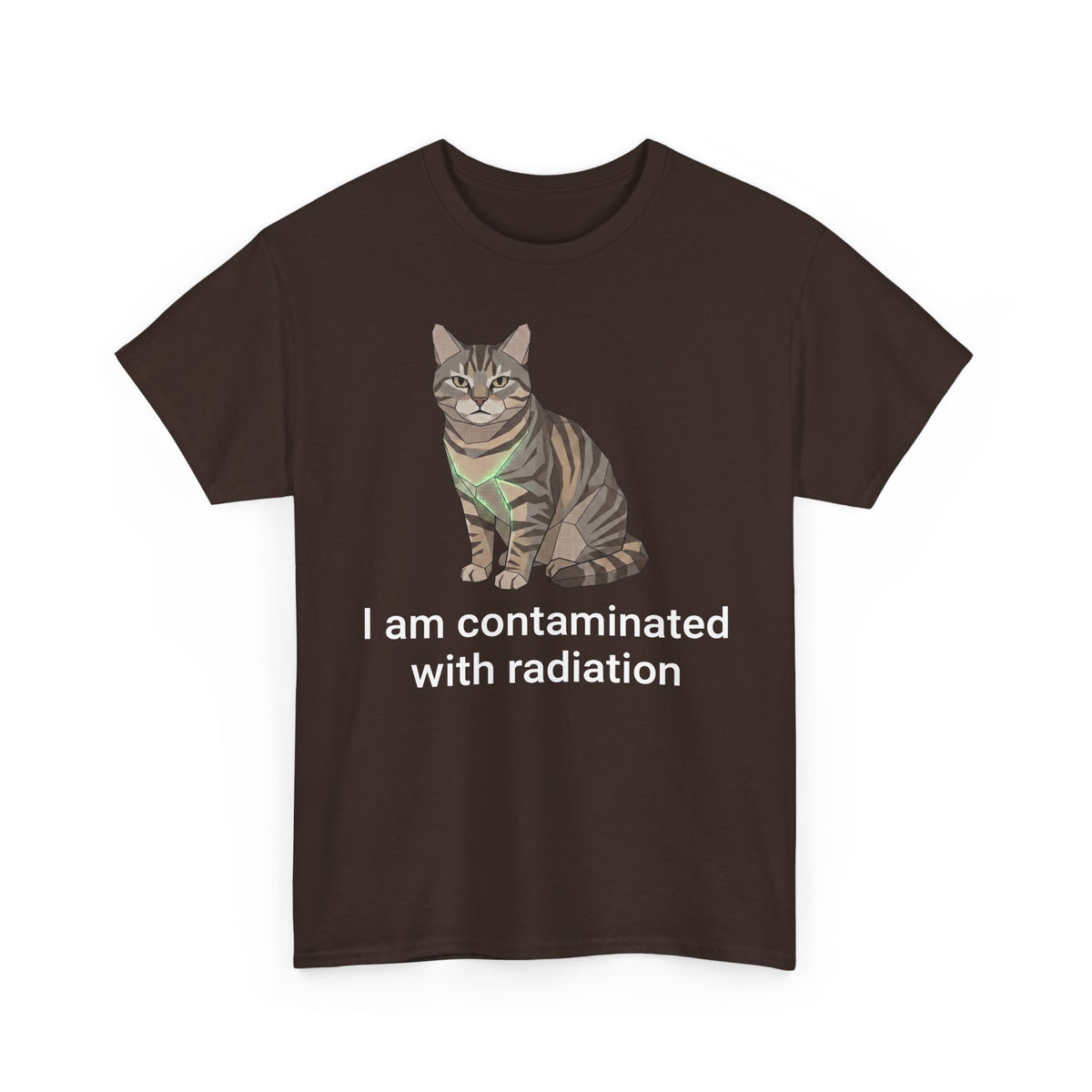 Funny Cat T-Shirt "I Am Contaminated with Radiation" Humorous Retro Radioactive Tee