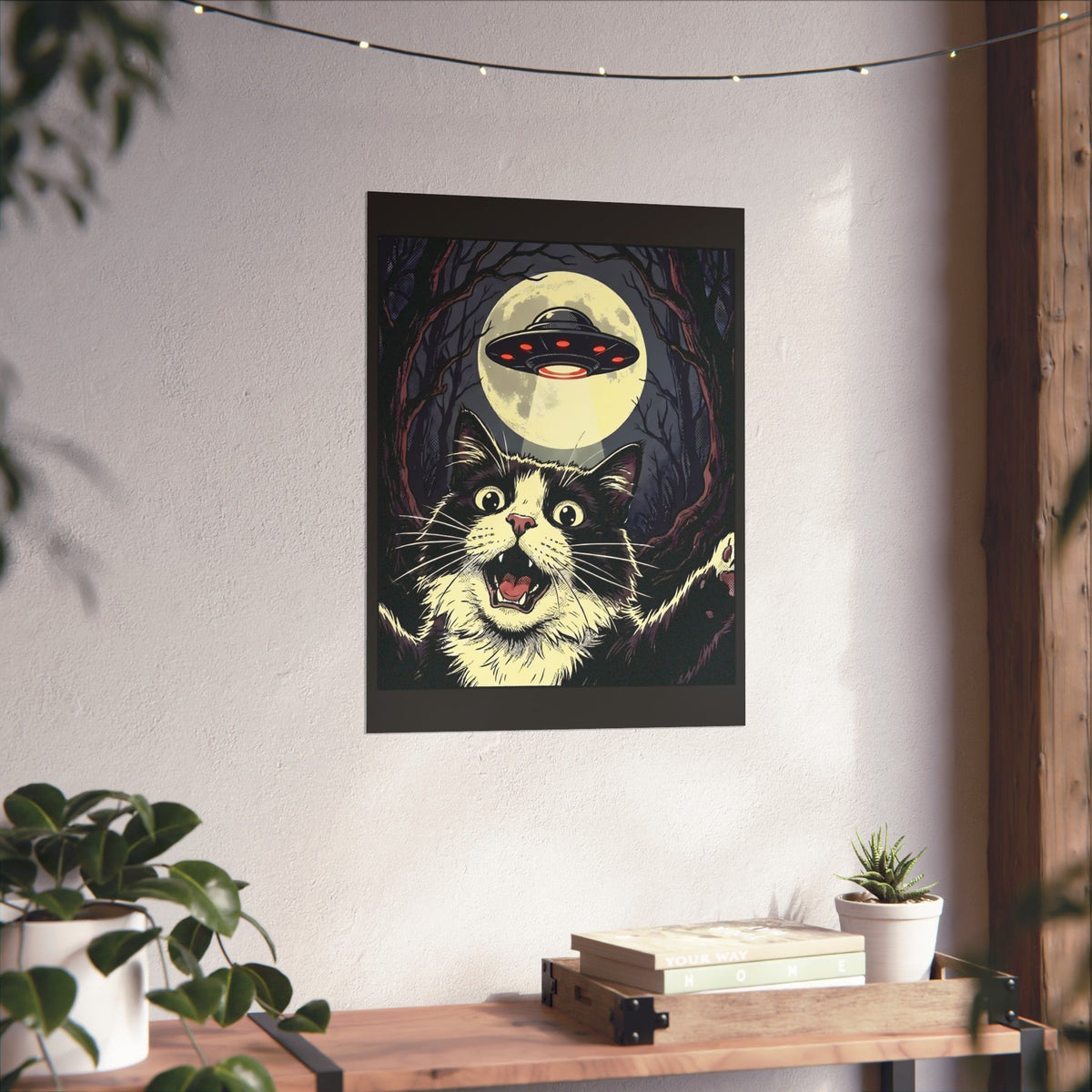 Cat Selfie With UFO Poster