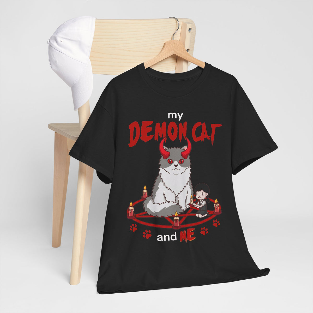My Demon Cat T-Shirt — Cute Spooky Cat Graphic Tee for Cat Lovers & Halloween