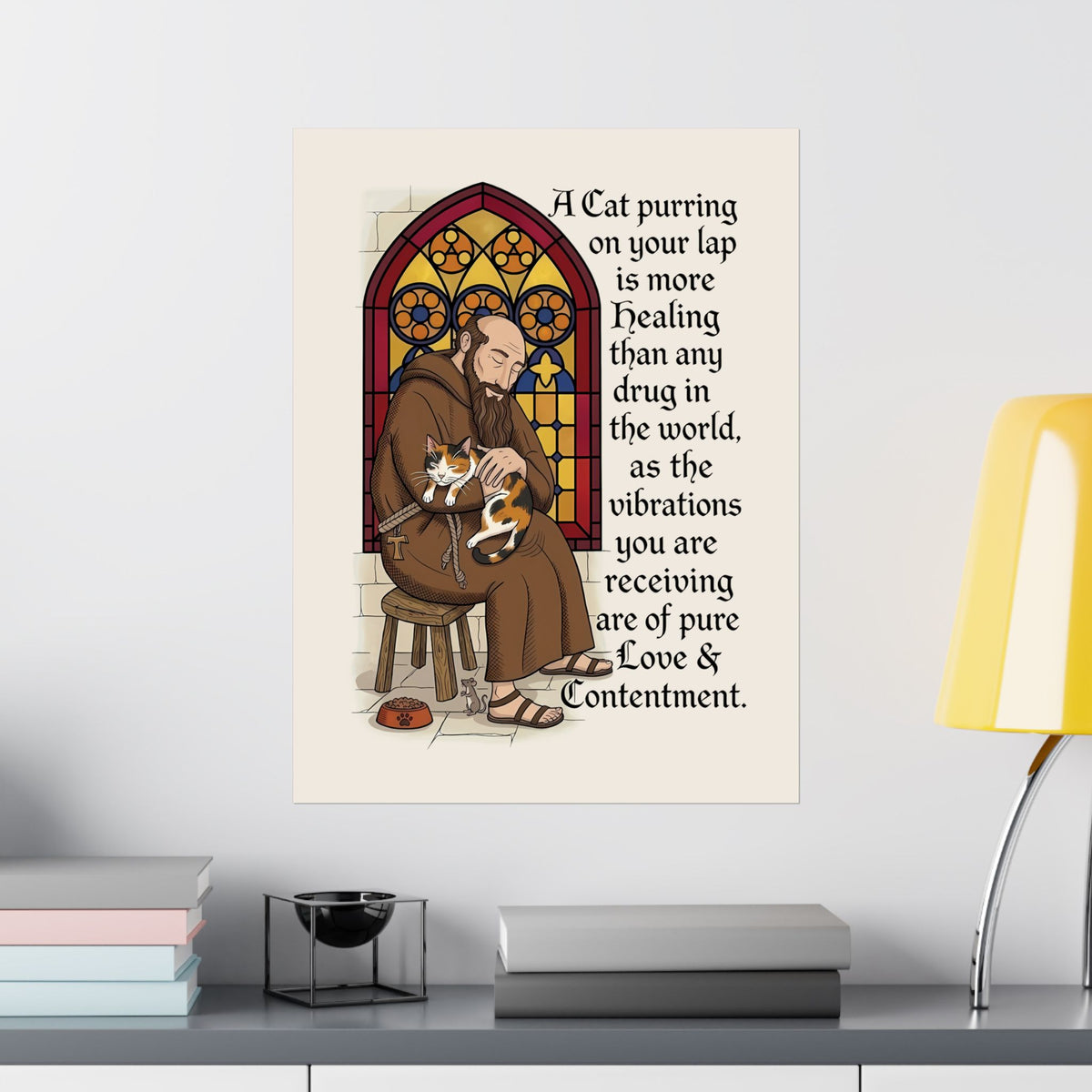Saint Anthony the Abbot Poster — Patron Saint of Animals with Cats Graphic