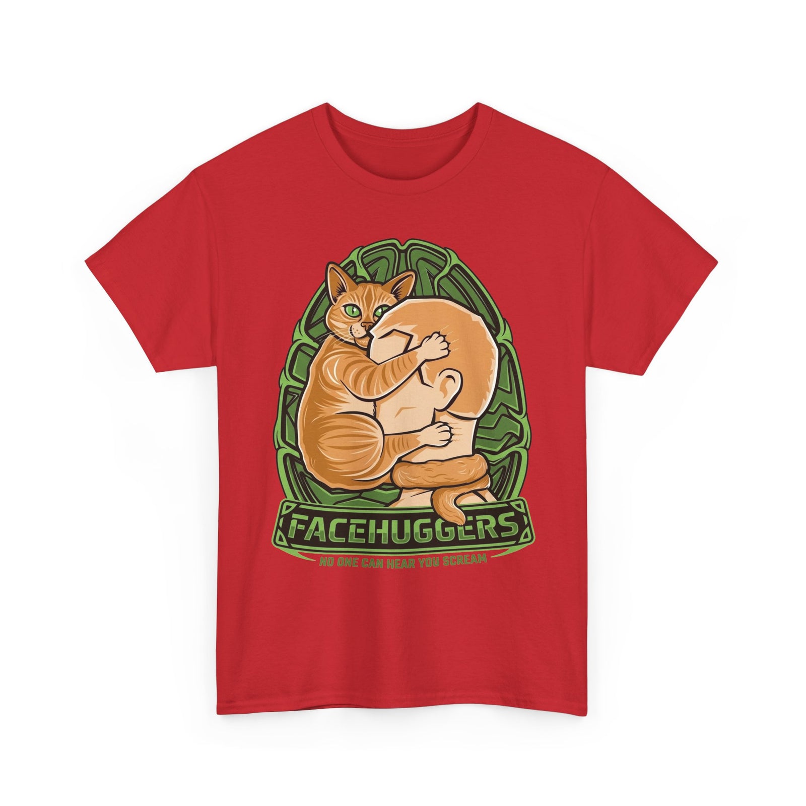 Cat 'Facehuggers' T-Shirt — Funny Orange Cat Hug Design