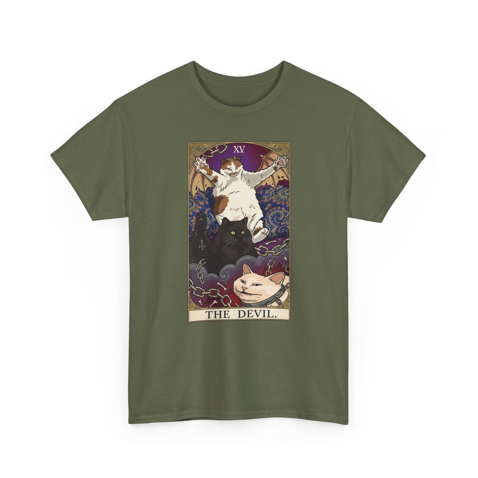 The Devil Cats Tarot T-Shirt — Mystical Cat Tarot Illustration