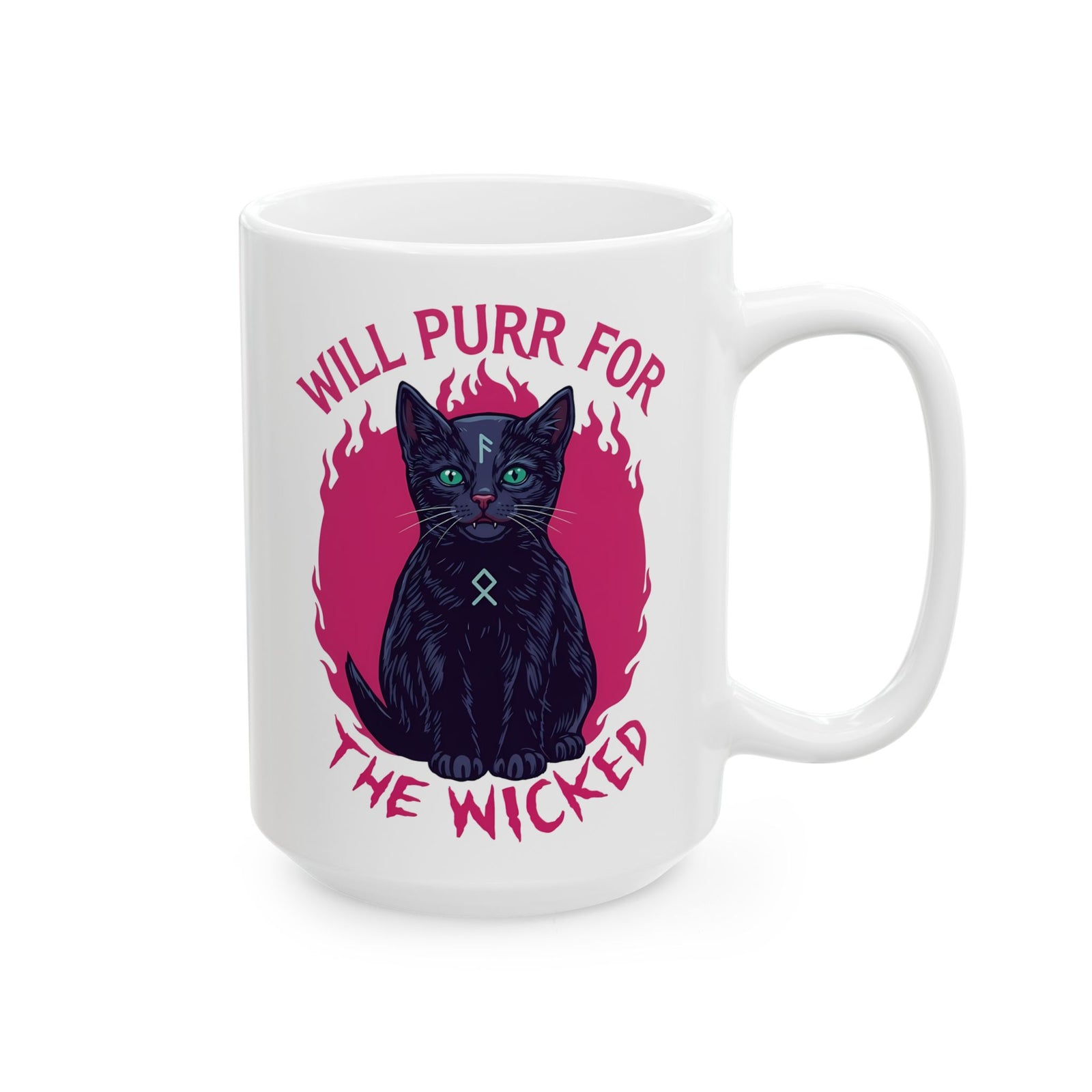 Will Purr For the Wicked Black Cat Ceramic Mug