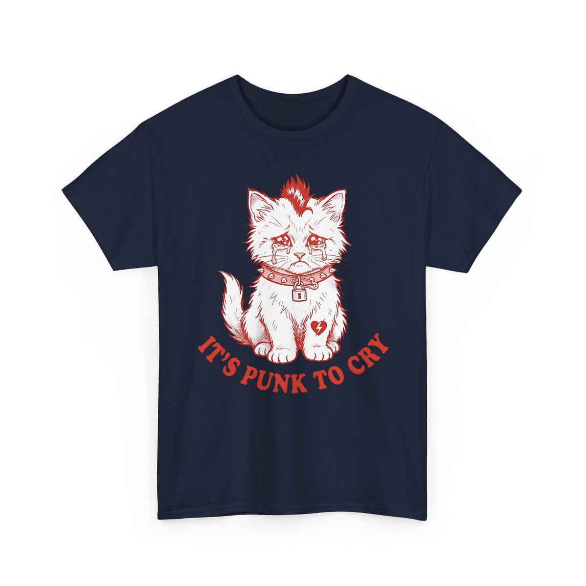 It's Punk To Cry Cat Tee — Cute Punk Cat Graphic T-Shirt