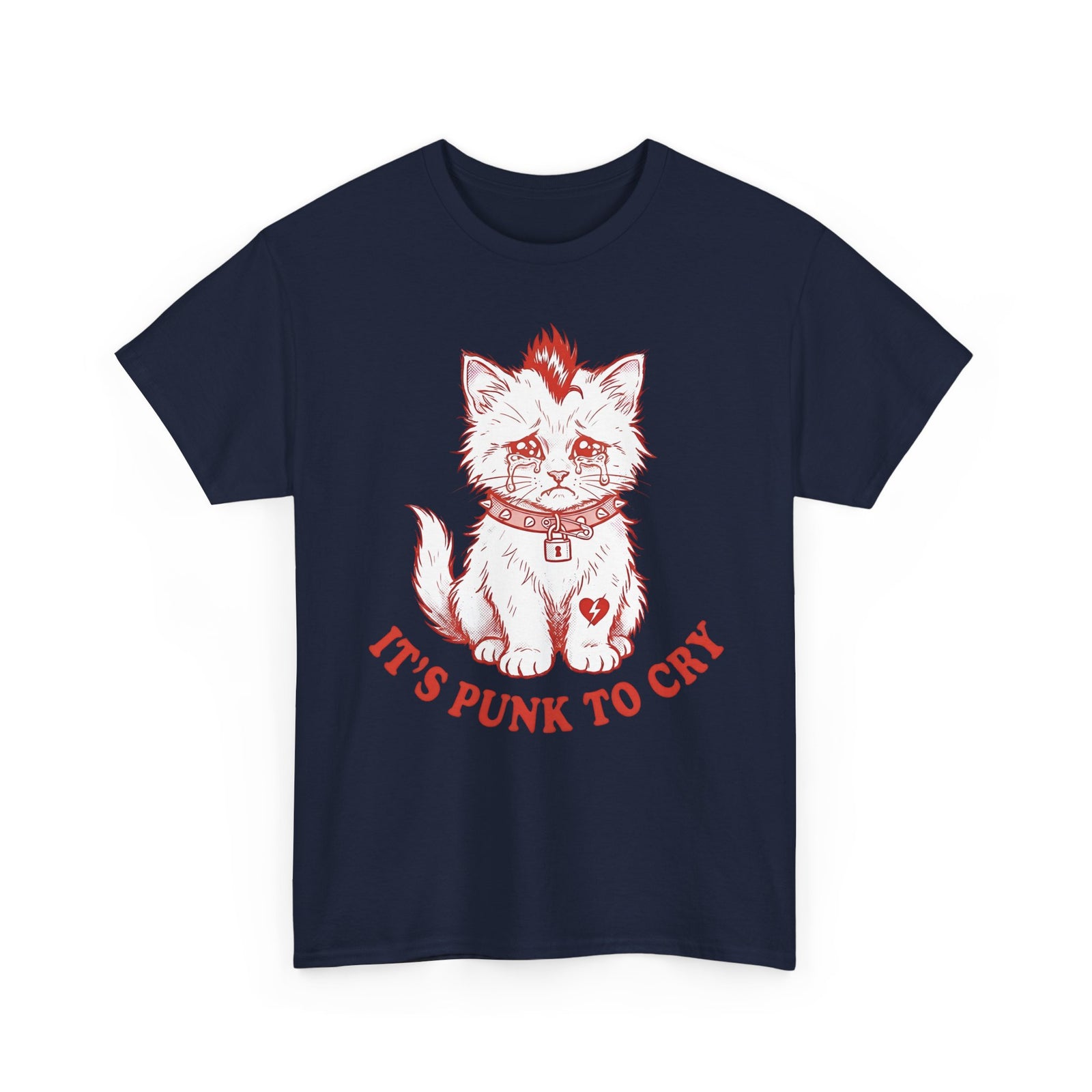 It's Punk To Cry Cat Tee — Cute Punk Cat Graphic T-Shirt
