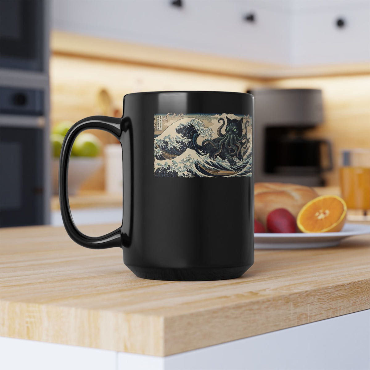 Cathulhu Cthulhu Cat Black Mug — Funny Lovecraftian Cat Mug
