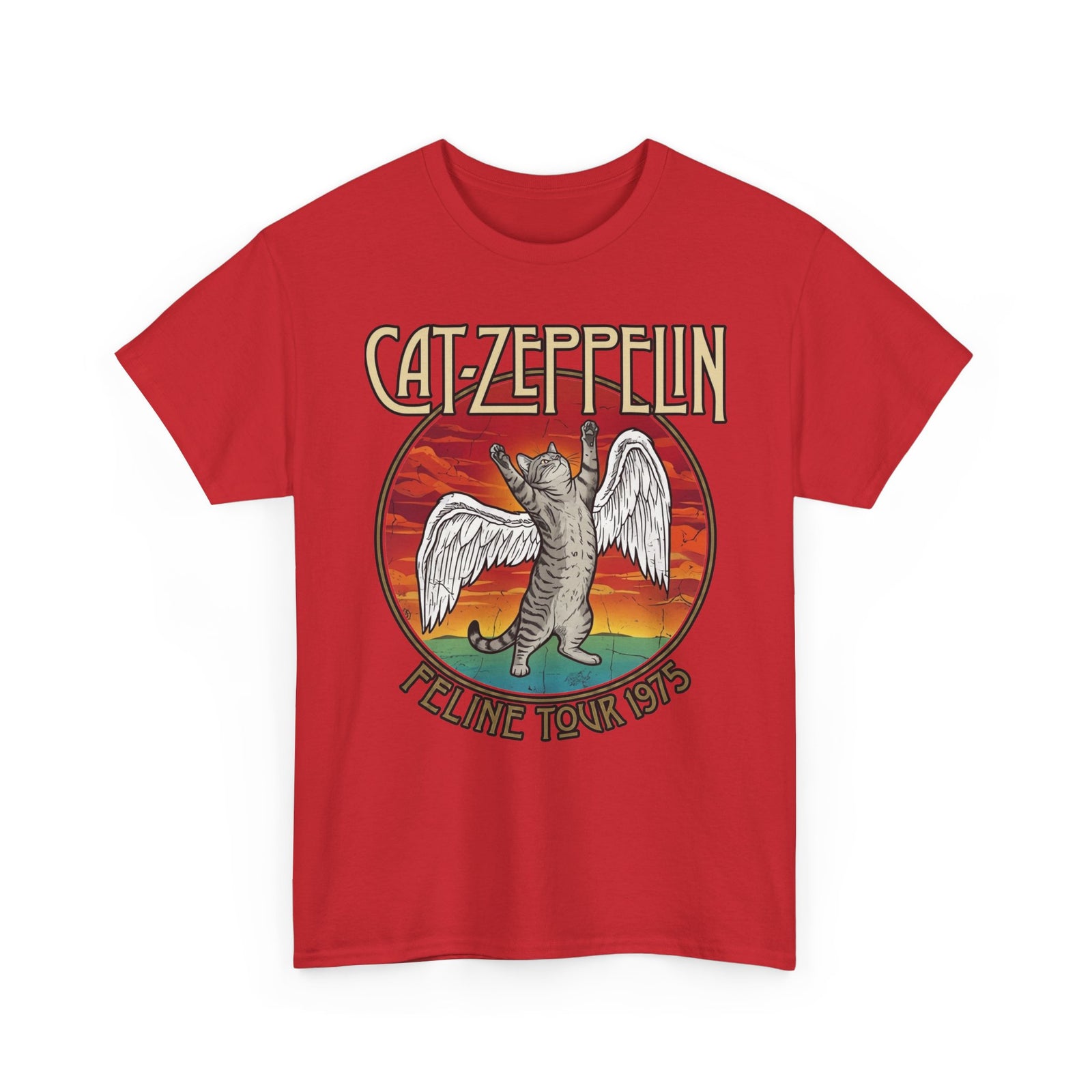 Cat Zeppelin Feline Tour 1975 Vintage Rock Band T-Shirt