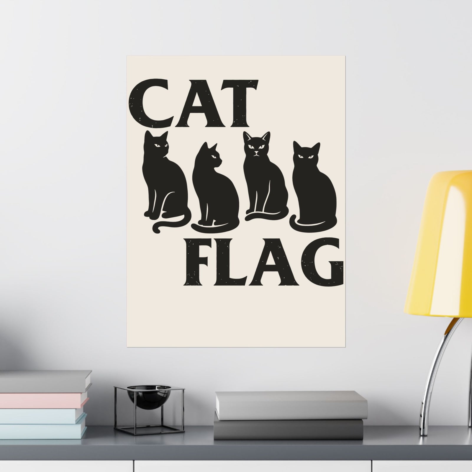 Cat Flag Poster Feline Graphic Poster