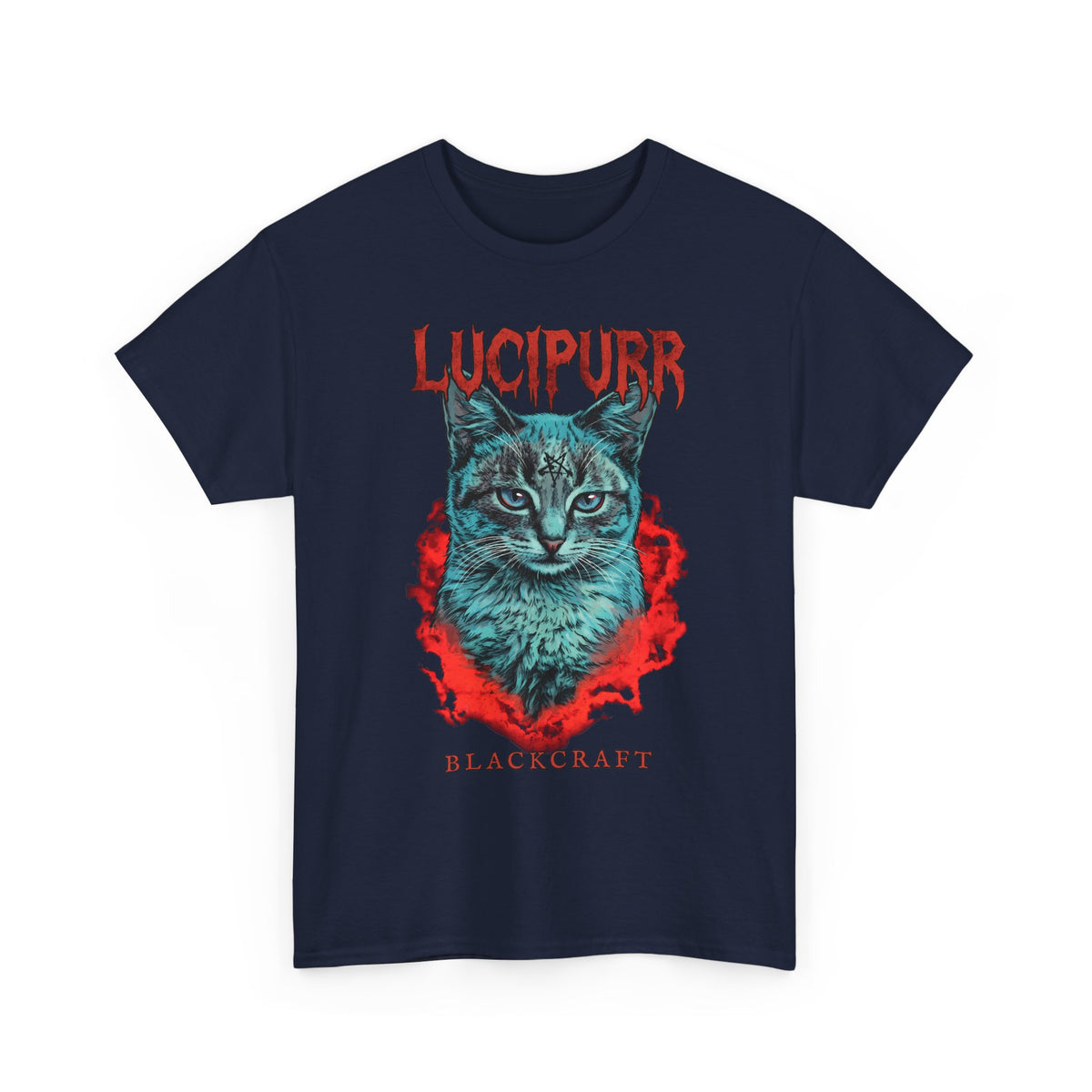 Lucipurr Blackcraft T-Shirt — Edgy Heavy Metal Satanic Cat Graphic Tee