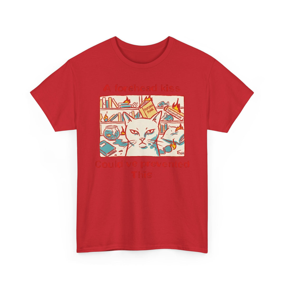 Naughty Cat Forehead Kiss Tee - Funny Cat Lover T-Shirt