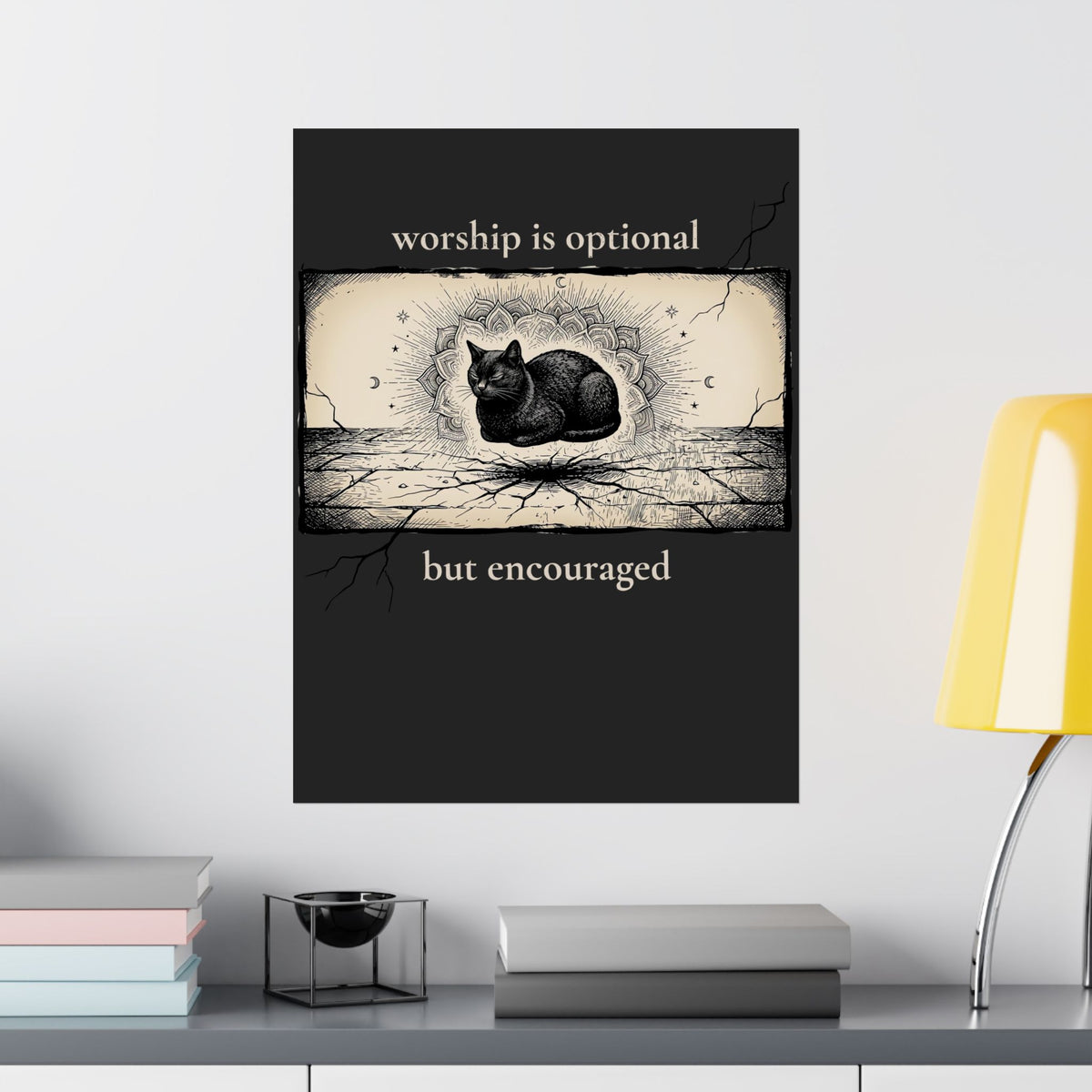 Worship Is Optional But Encouraged Cat Poster