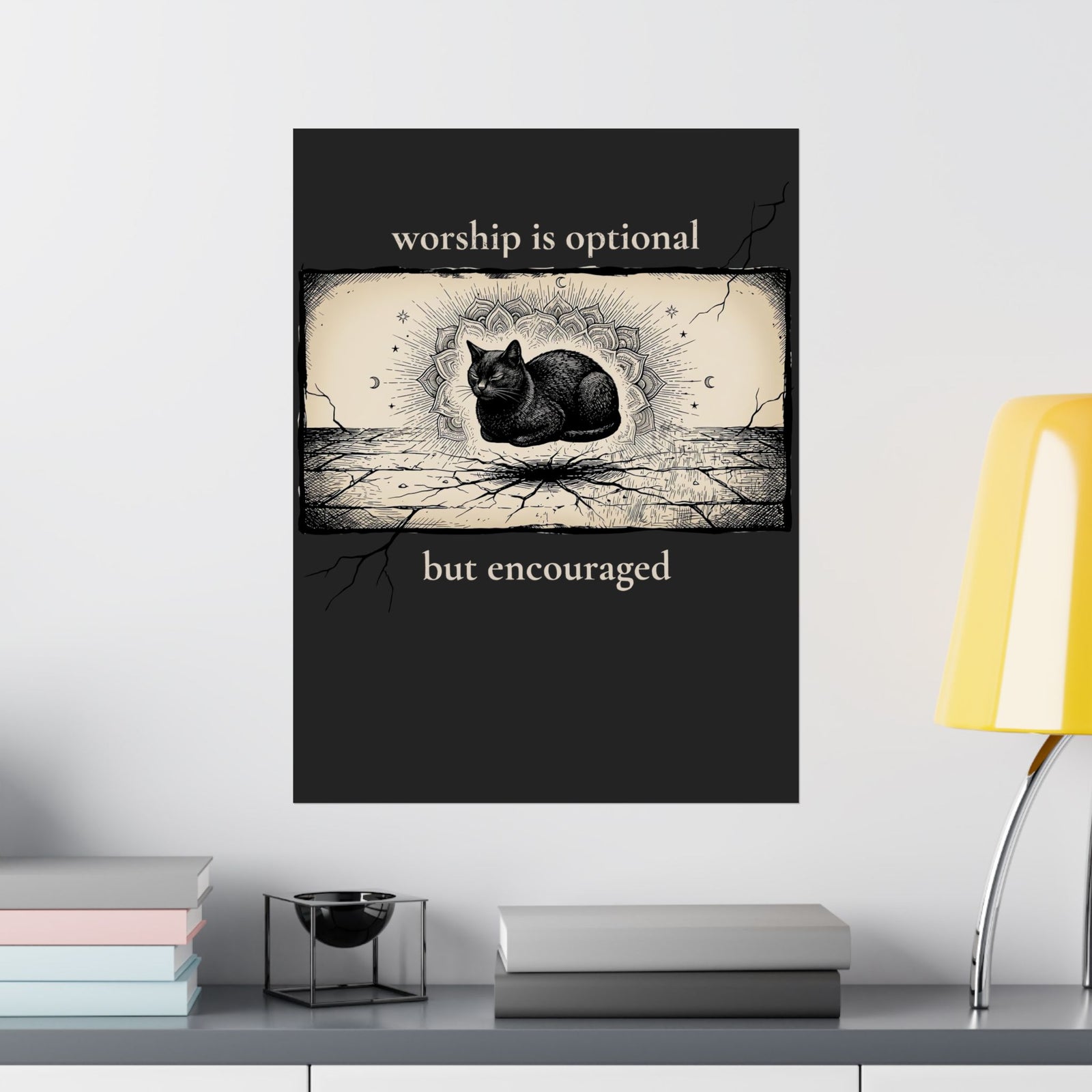 Worship Is Optional But Encouraged Cat Poster