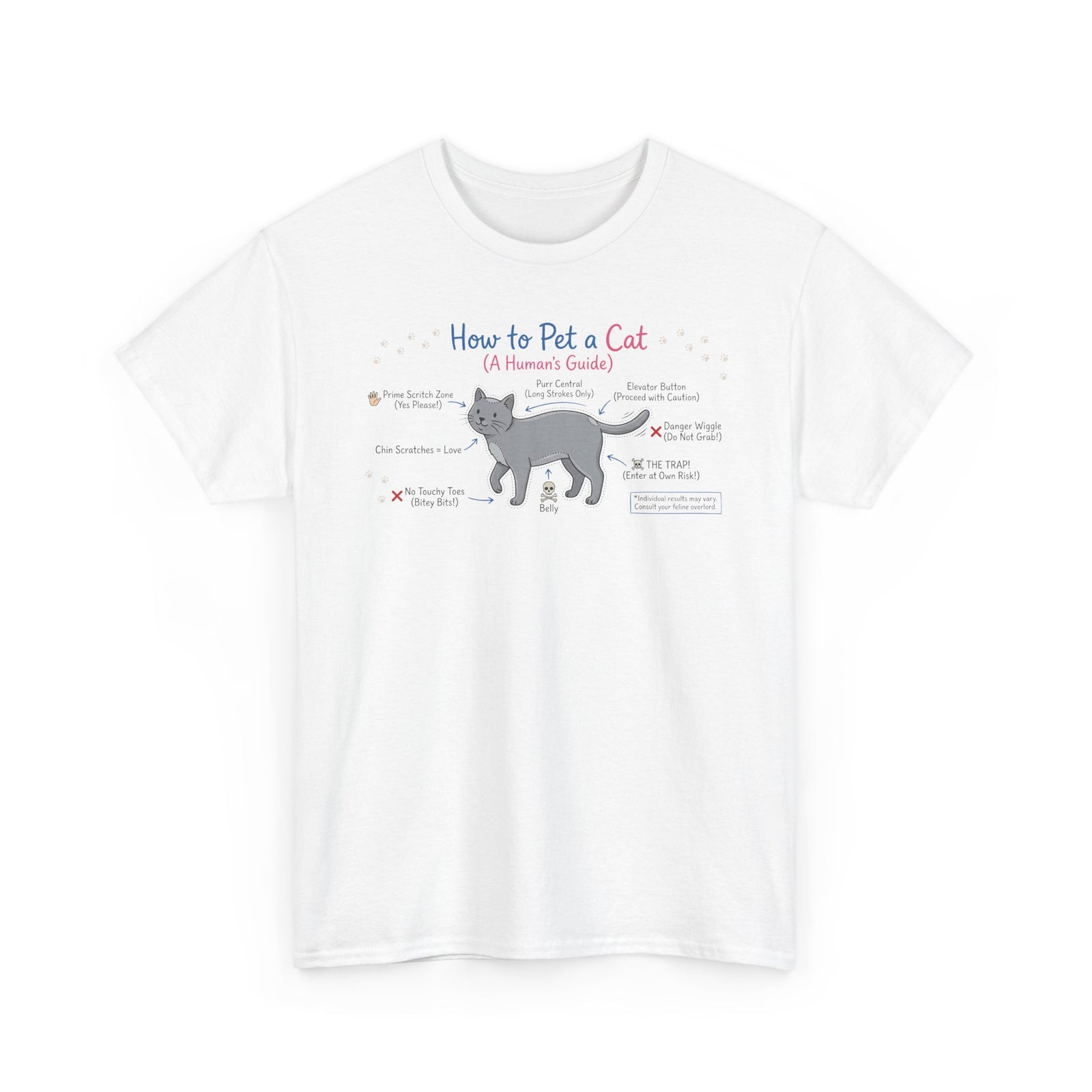 How To Pet A Cat T-Shirt — Funny Cat Care Tee for Cat Lovers