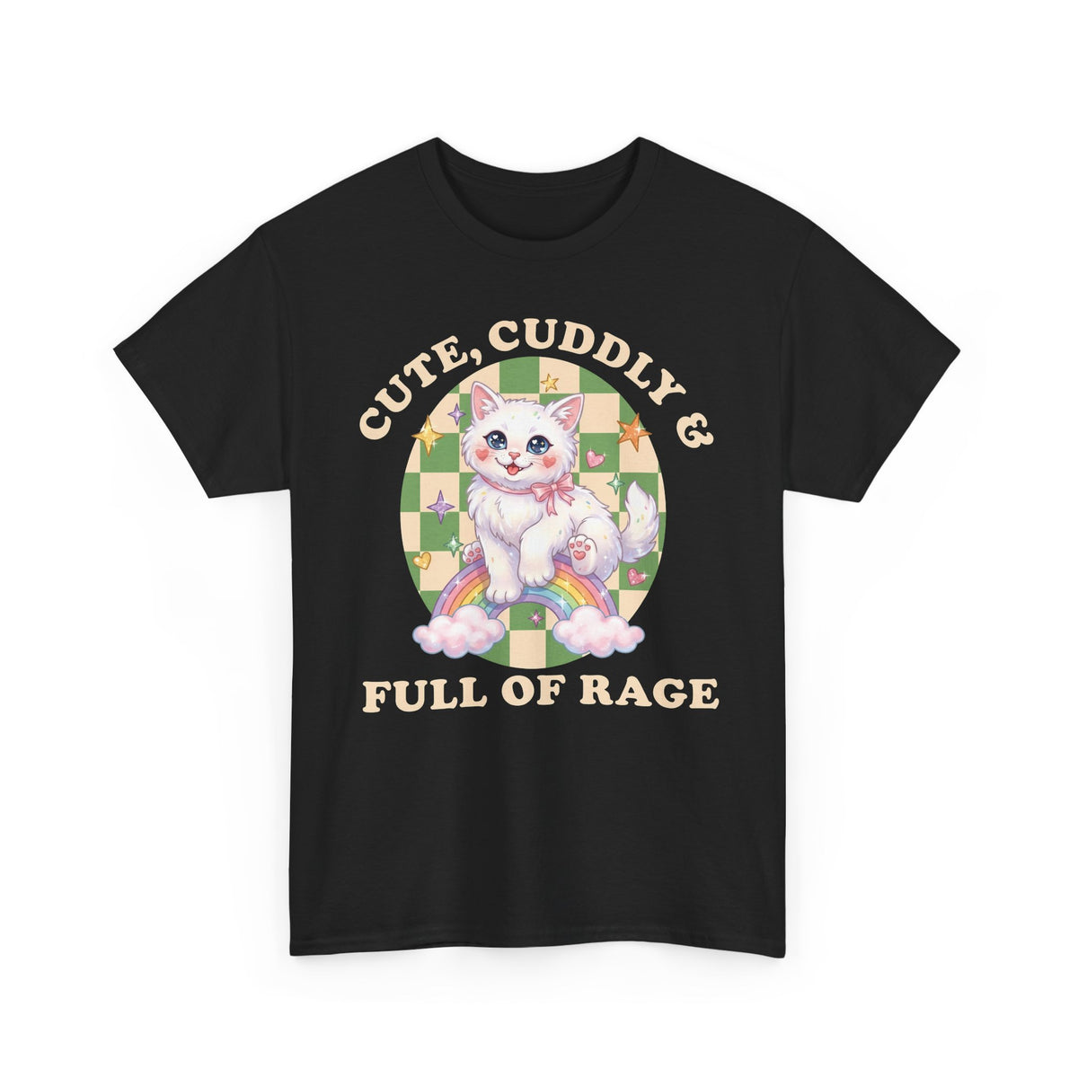 Cute Cuddly &amp; Full of Rage T-Shirt — Funny Kawaii Kitten Graphic Tee