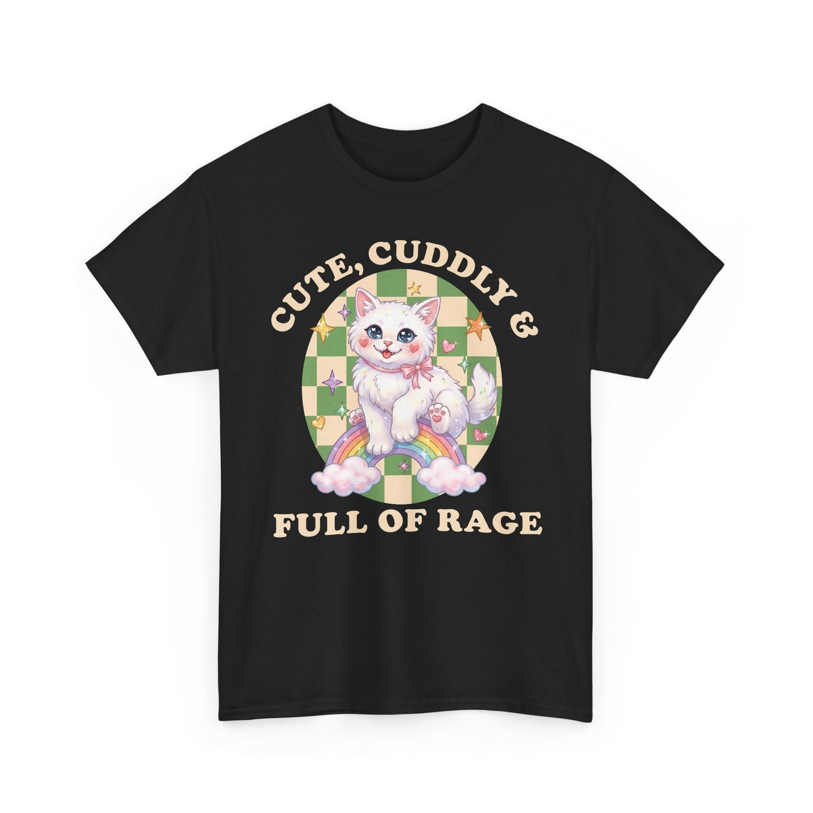 Cute Cuddly & Full of Rage T-Shirt — Funny Kawaii Kitten Graphic Tee
