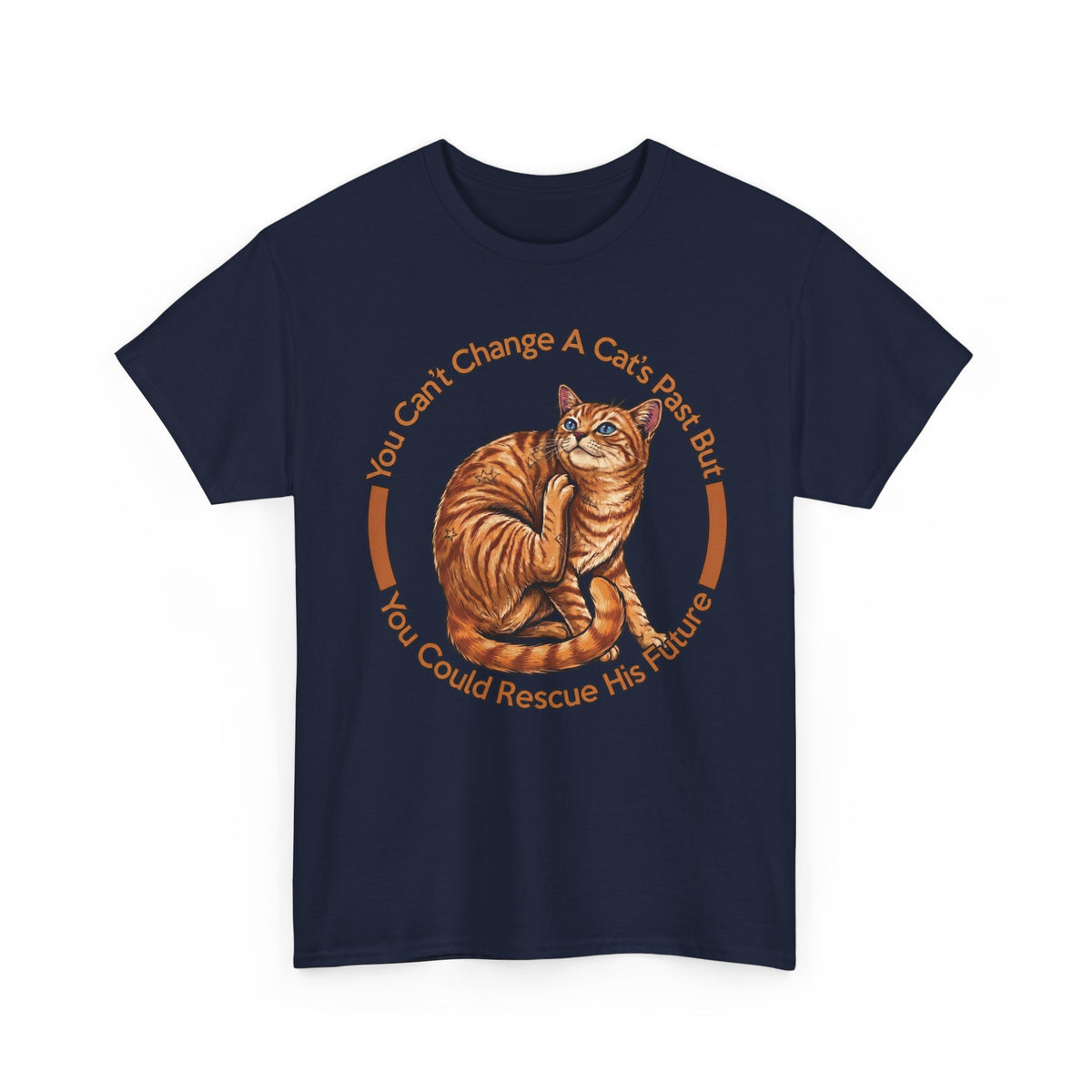 Rescue Cat T-Shirt — You Can't Change A Cat's Past Adoption Tee