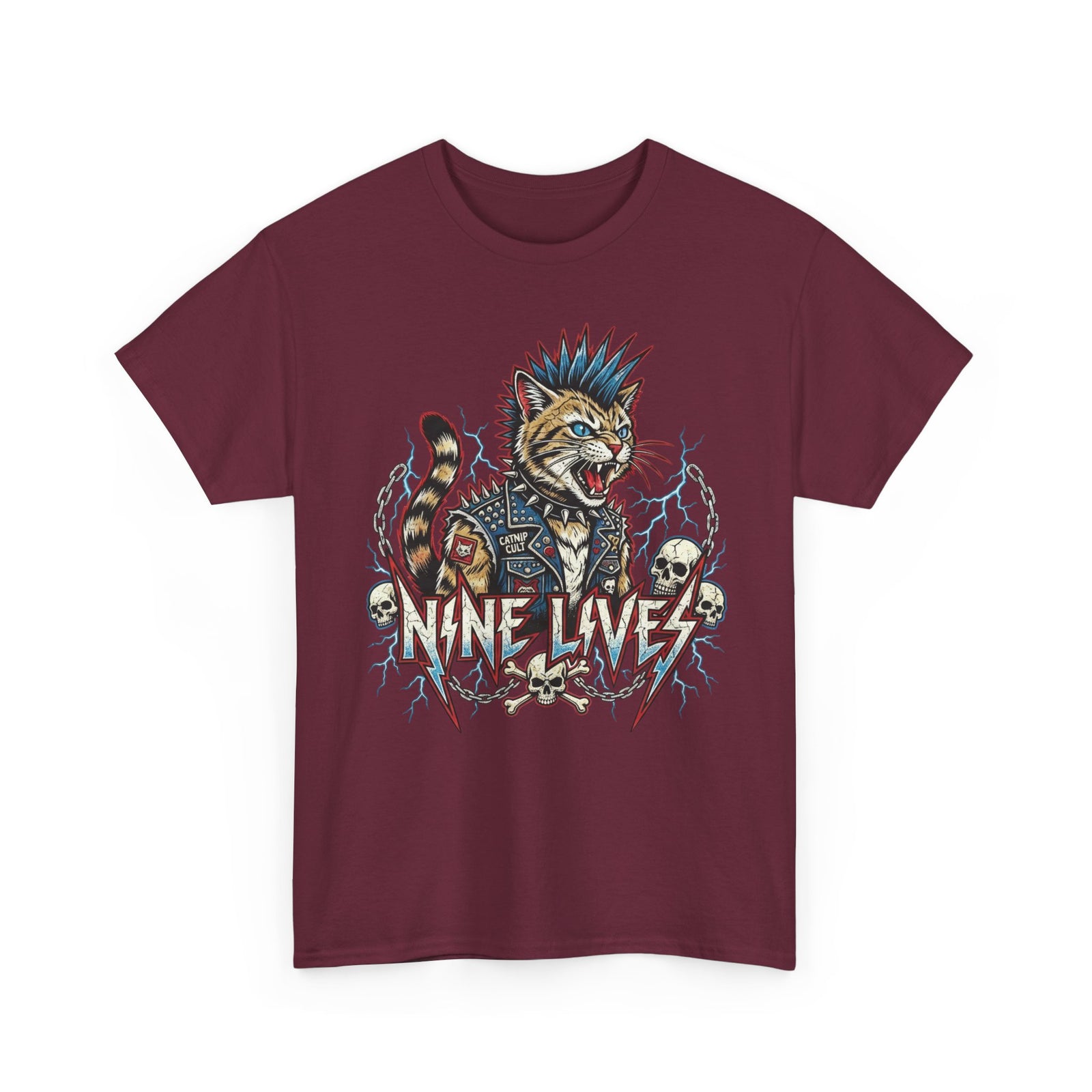 Nine Lives Cat T-Shirt — Retro Feline Graphic Tee