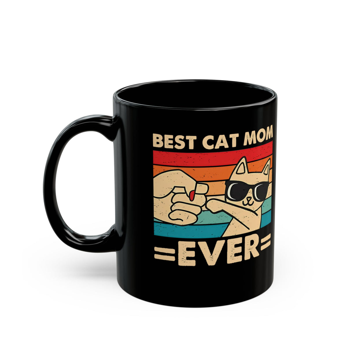 Best Cat Mom Ever Black Mug — Cute Cat Mom Gift