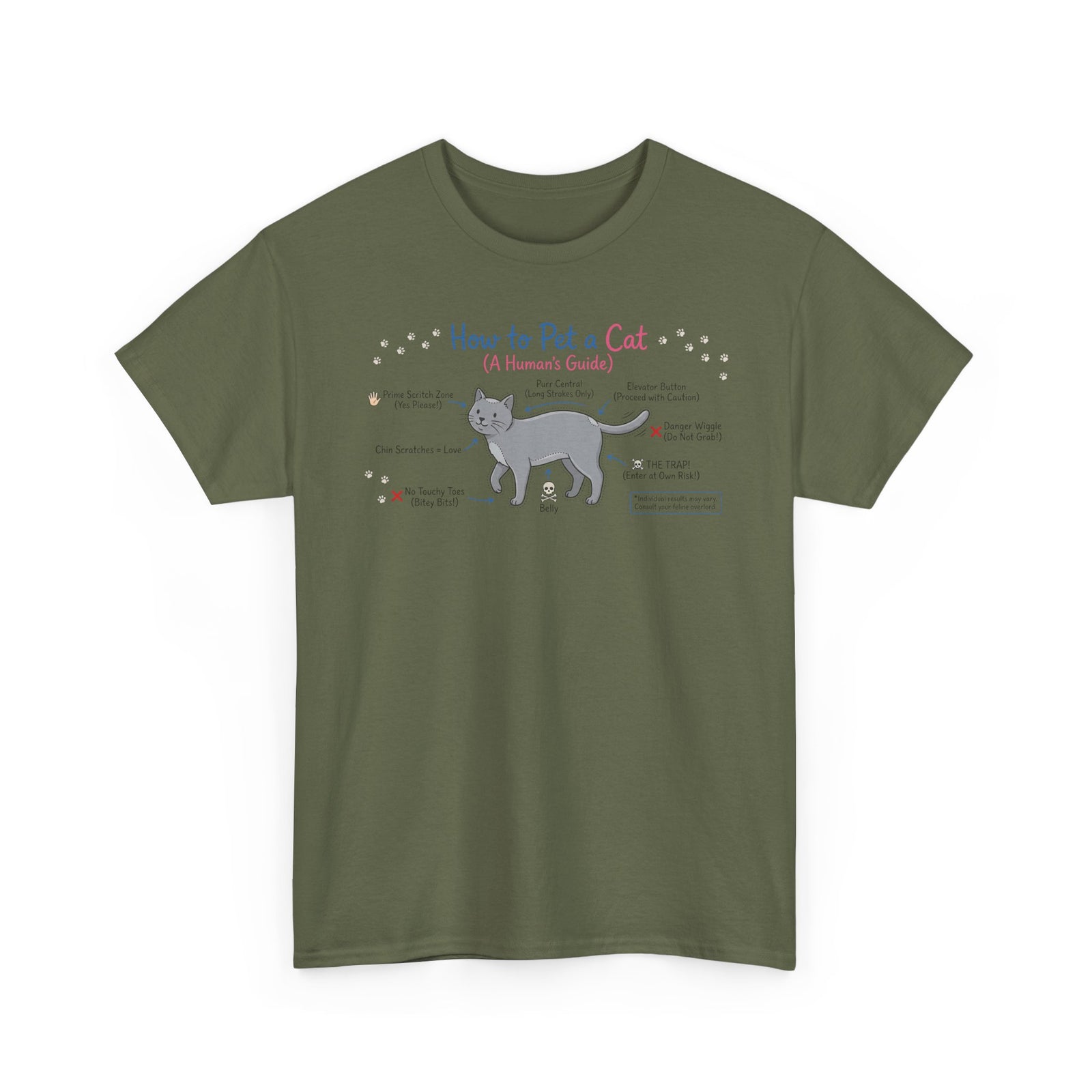 How To Pet A Cat T-Shirt — Funny Cat Care Tee for Cat Lovers