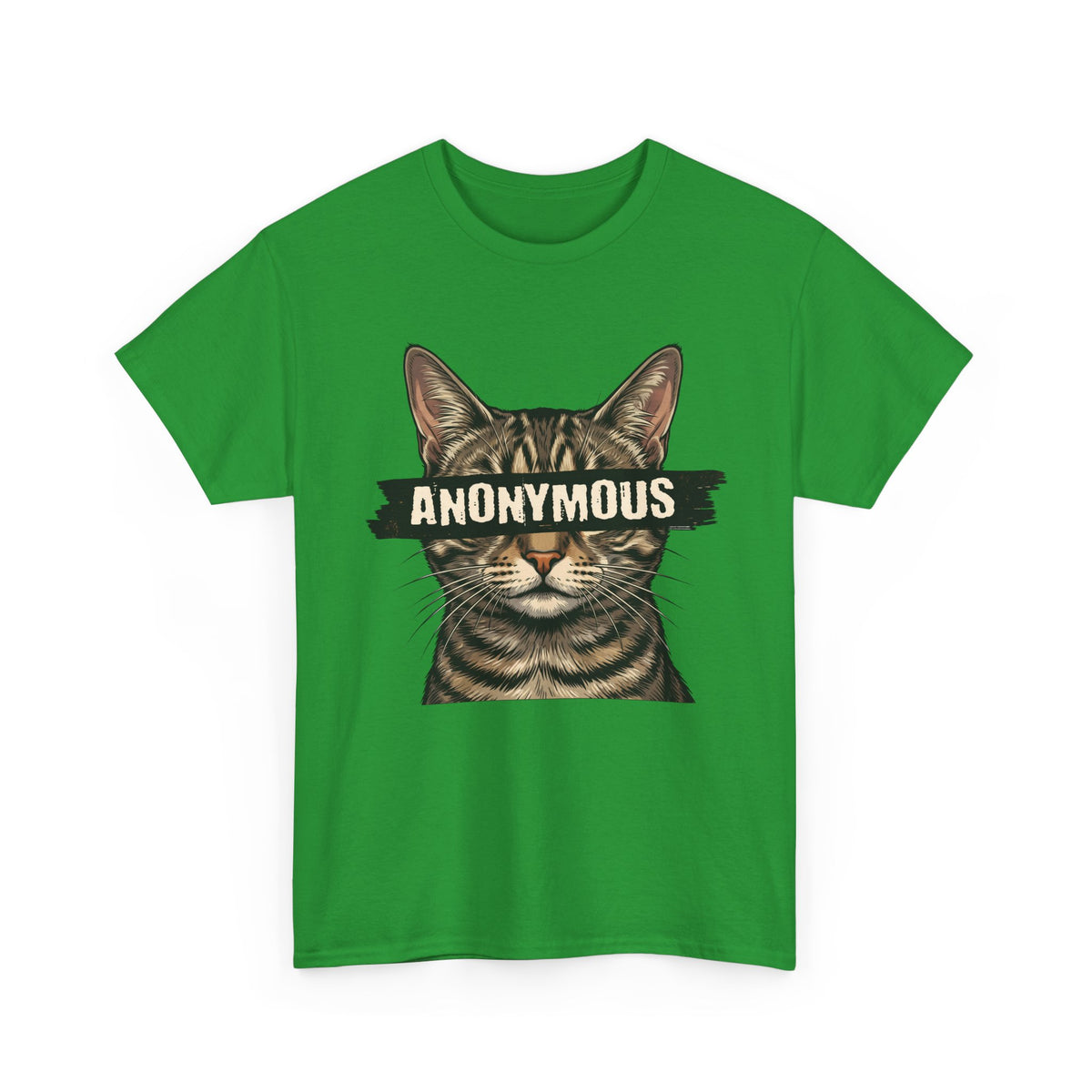 "Anonymous" Censored Cat T-Shirt, Edgy Feline Graphic Tee