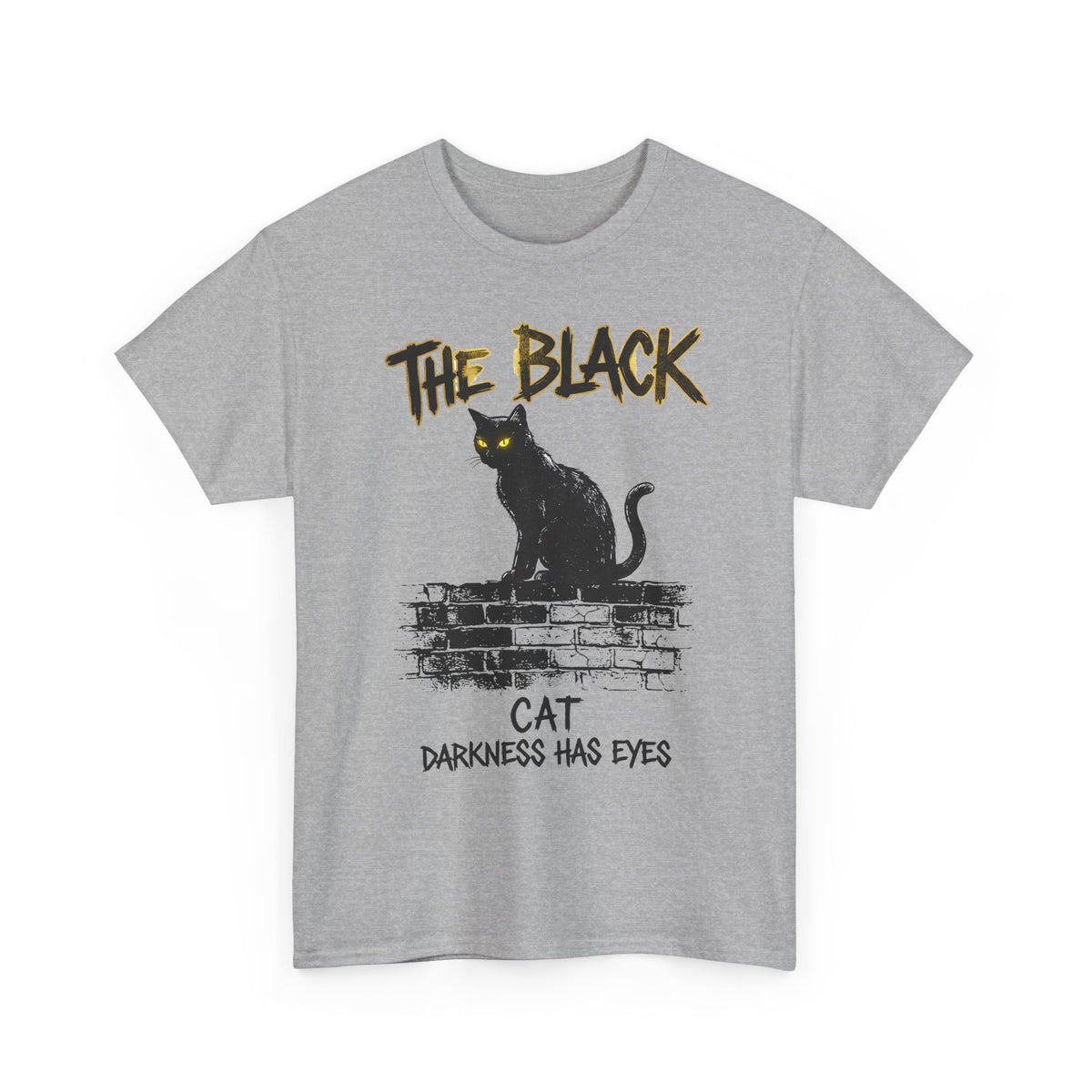 Black Cat T-Shirt — "The Black Cat: Darkness Has Eyes" Halloween Graphic Tee