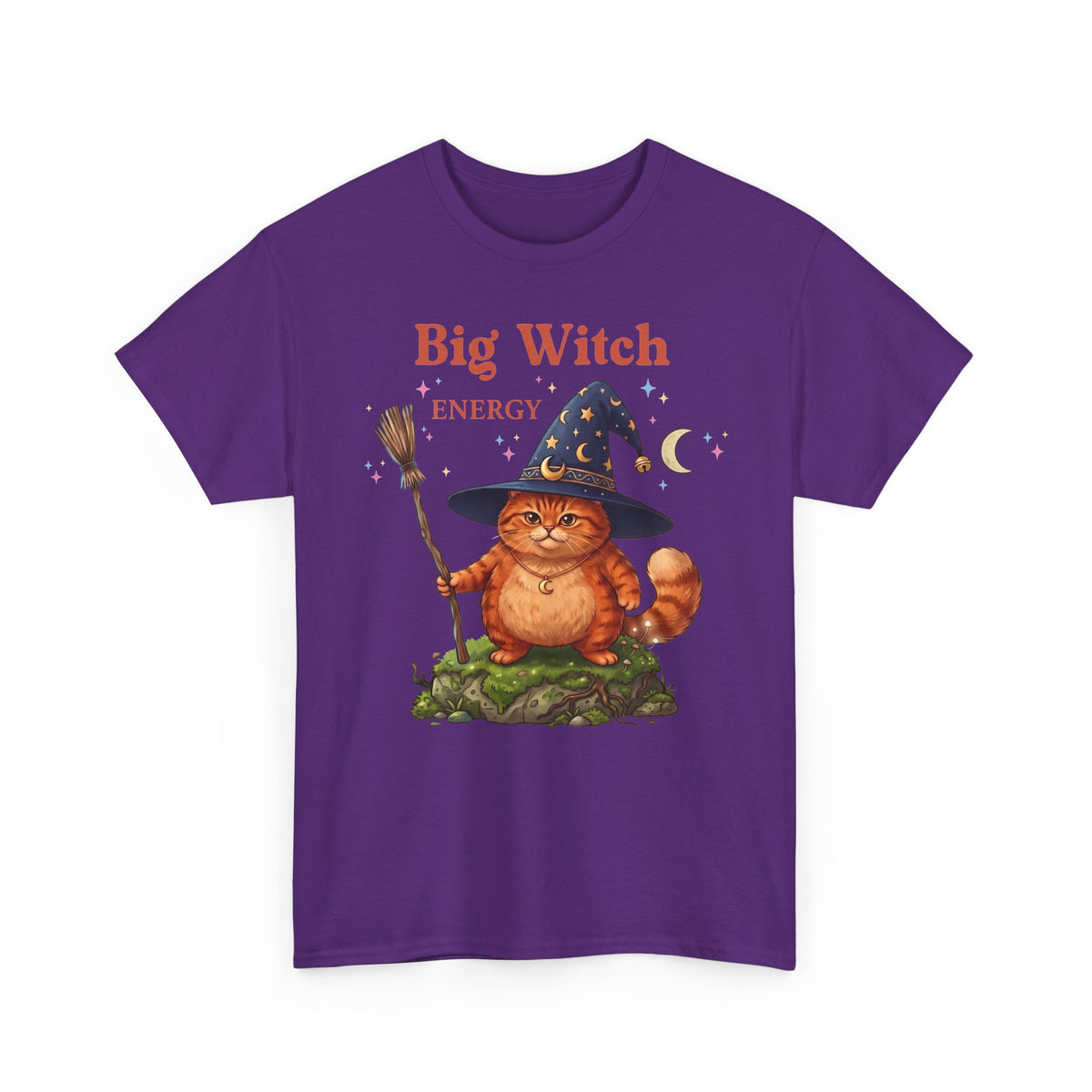 Big Witch Energy Orange Tabby Cat — Whimsical Witchy Artwork