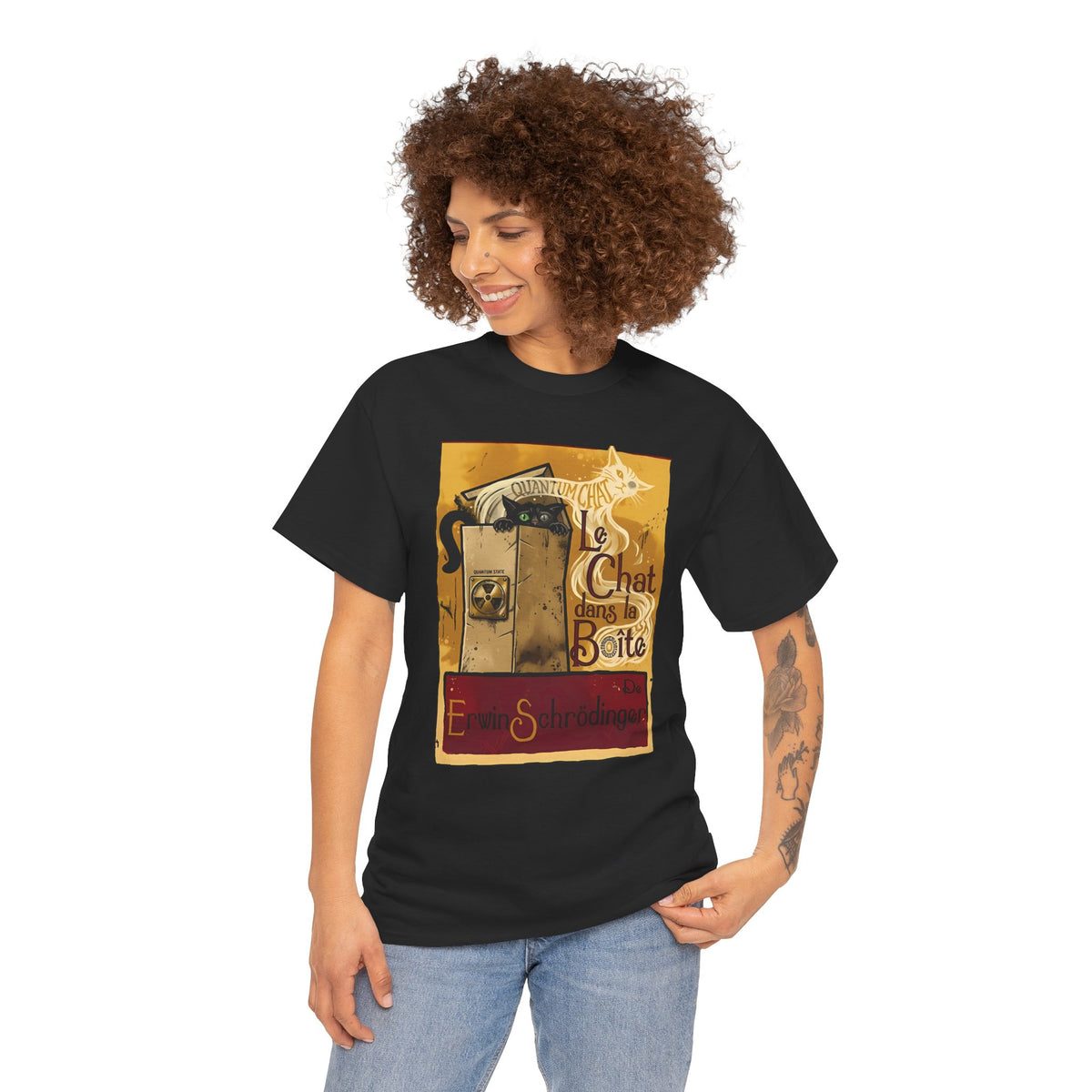 Le Chat dans la Boite Cat T-Shirt — Cute French Cat Graphic Tee