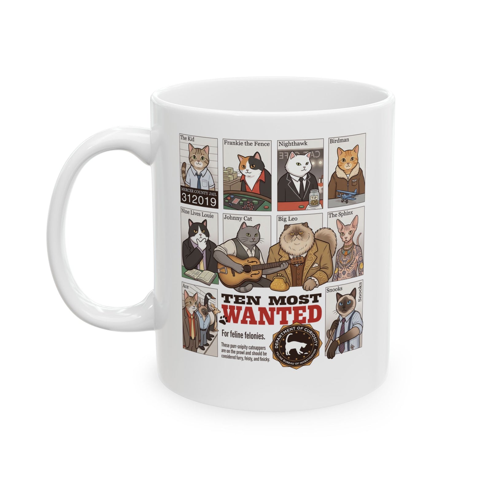 Cats Wanted Ceramic Mug — Funny Cat Lover Mug