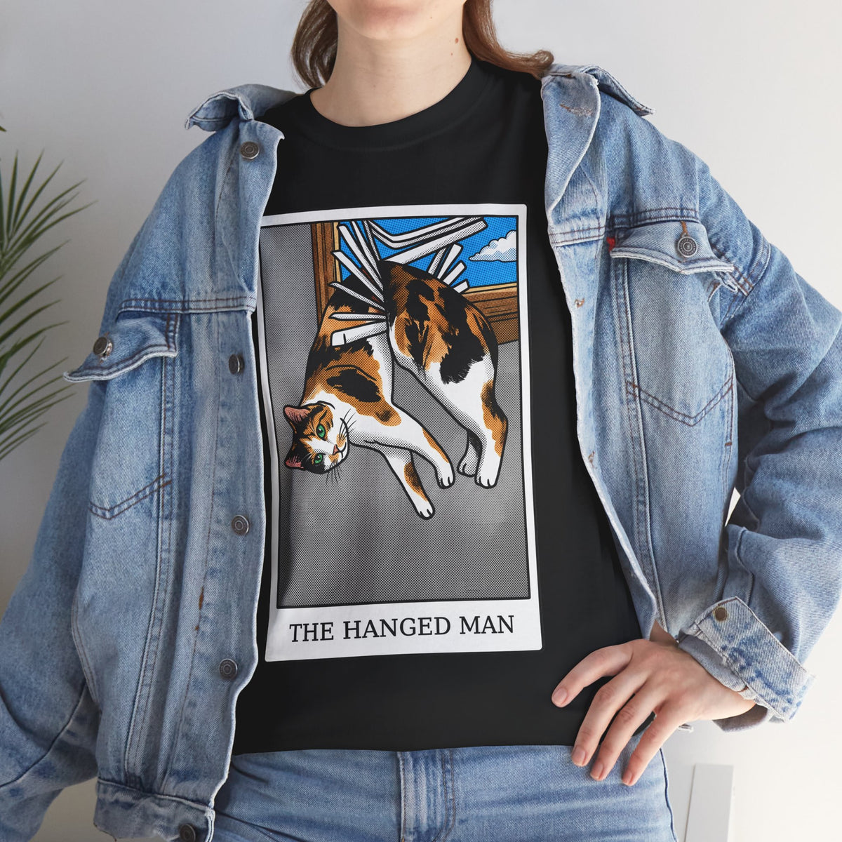 The Hanged Man Calico Cat Tarot Shirt — Funny Window Blinds T-Shirt