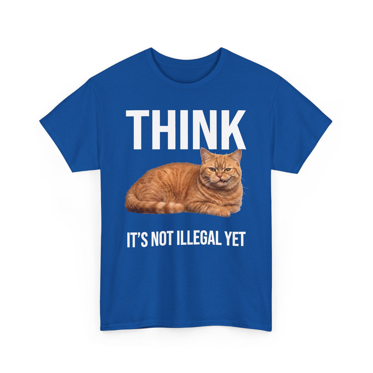 Think It's Not Illegal Yet T-Shirt — Funny Orange Cat Sarcastic Tee