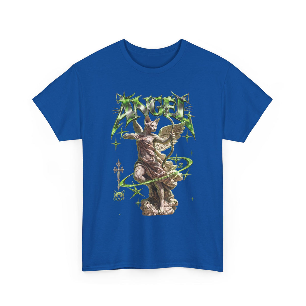 Funny Angel Hairless Sphynx Cat Shirt — Renaissance Cyber-Goth T-Shirt
