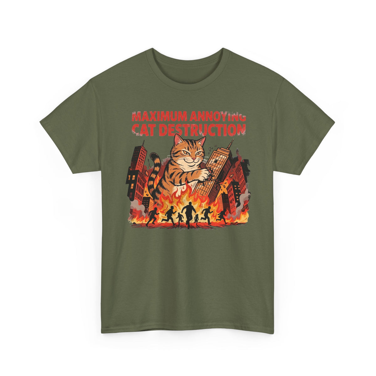 Cat Destruction Tee — 'Maximum Annoyance: Cat Destruction' Retro Apocalyptic Cat Graphic T‑Shirt