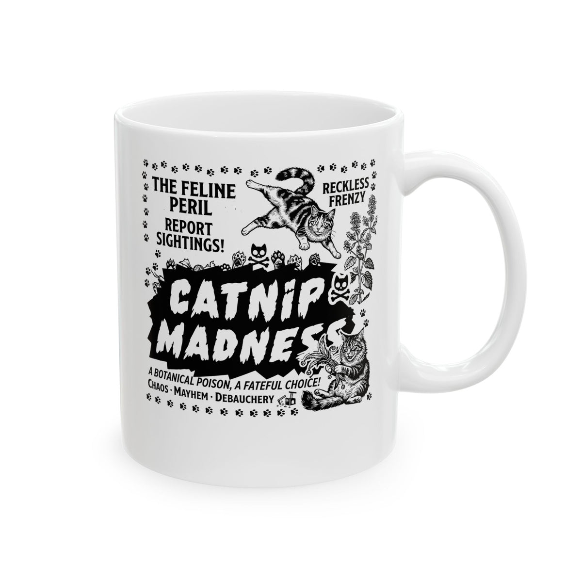 Catnip Madness Cat Ceramic Mug