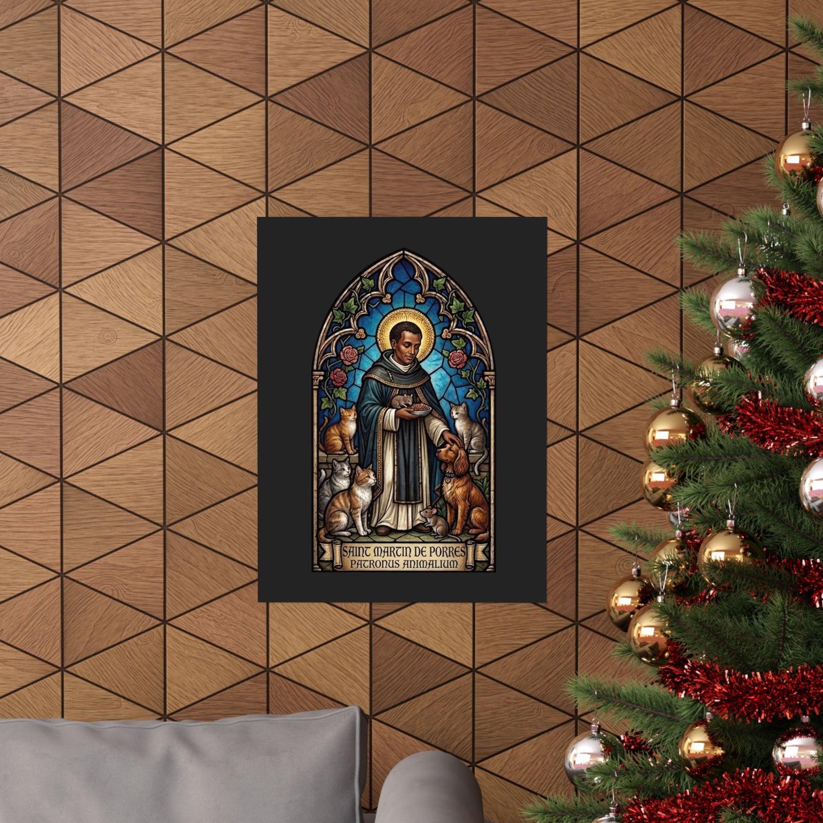 Saint Martin de Porres Cat Lovers Poster — Patron of Animals Poster