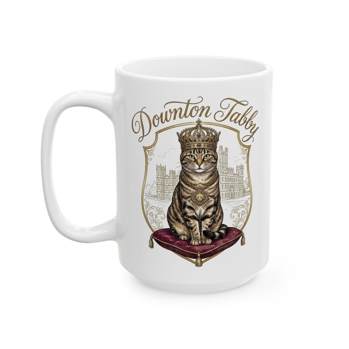 Downton Abbey Cat Parody Ceramic Mug — Funny Period Drama Cat Mug
