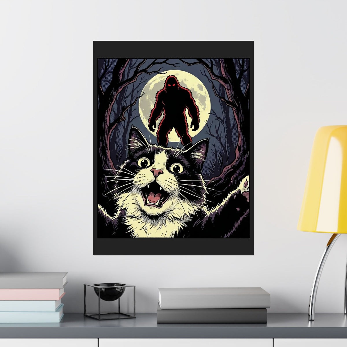 Cat Selfie with Bigfoot Poster