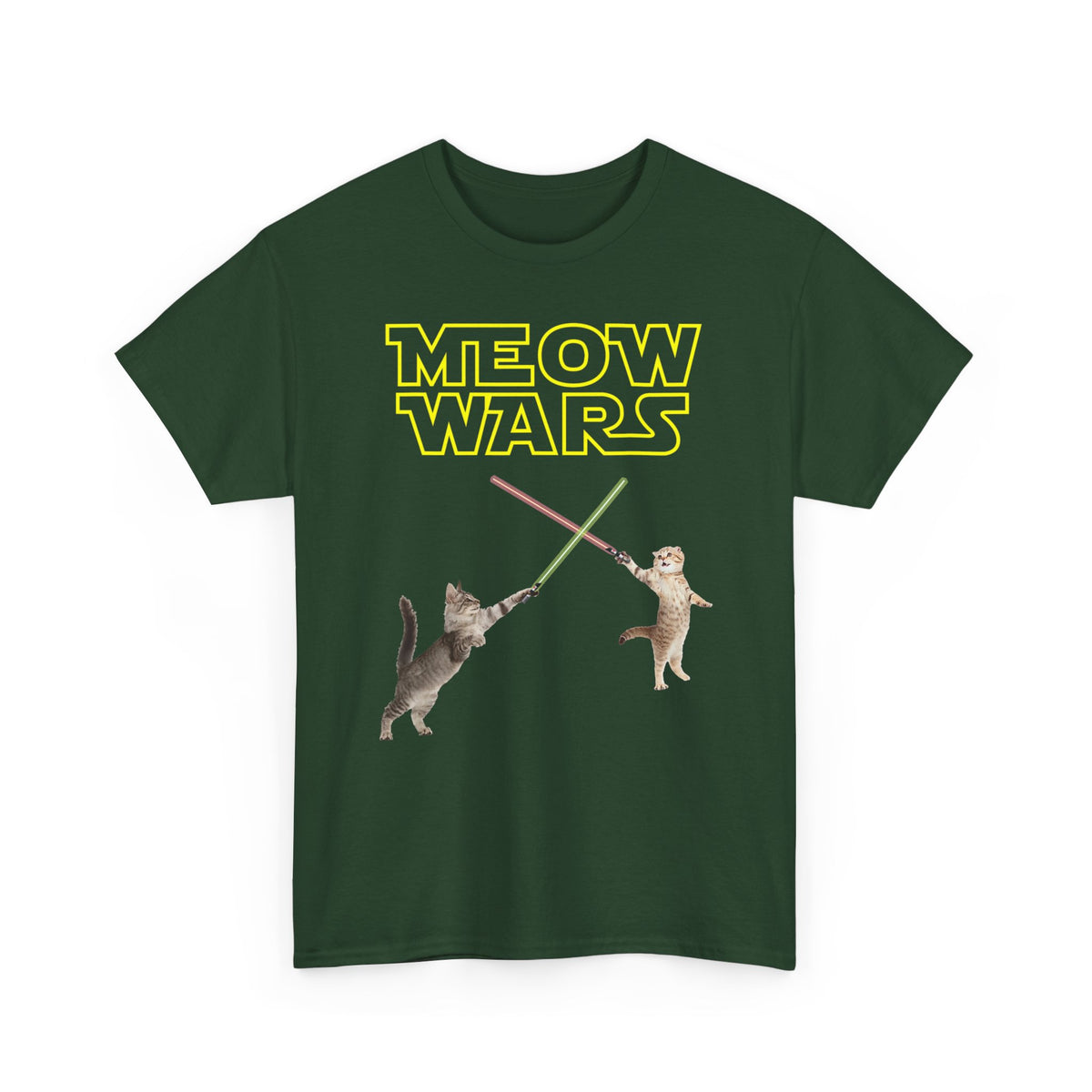 Meow Wars T-Shirt — Funny Cat Lightsaber Tee