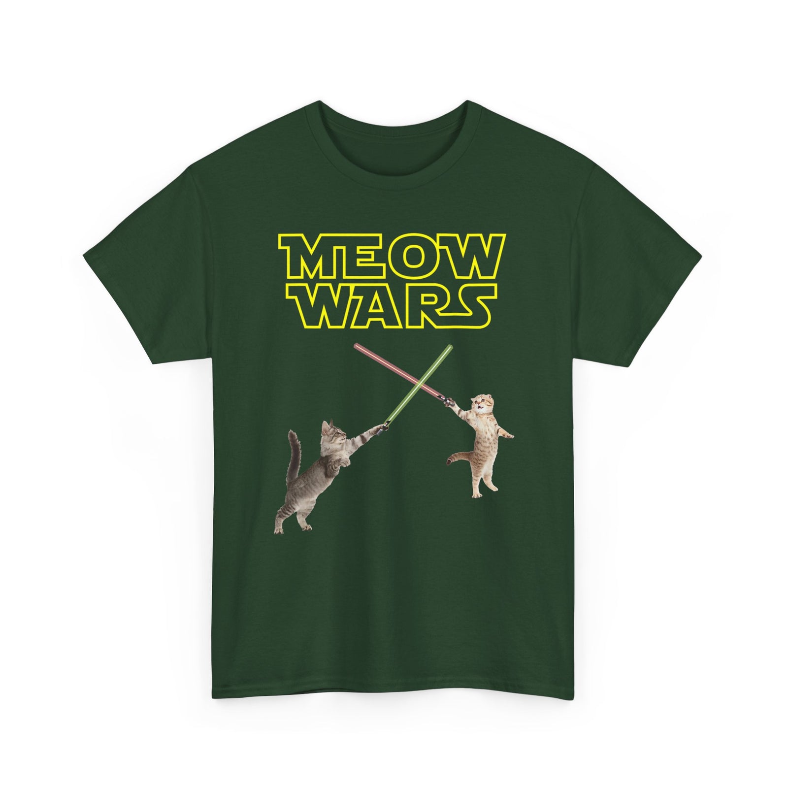 Meow Wars T-Shirt — Funny Cat Lightsaber Tee