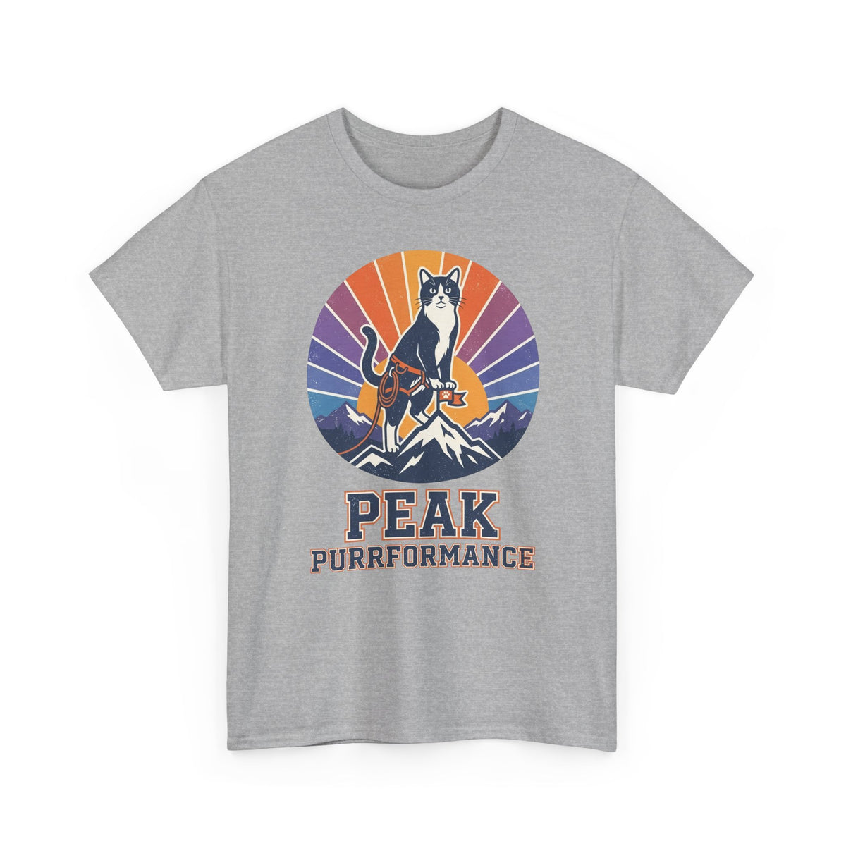 Cat Hiking Tee — "Peak Purformance" Outdoor Adventure Shirt