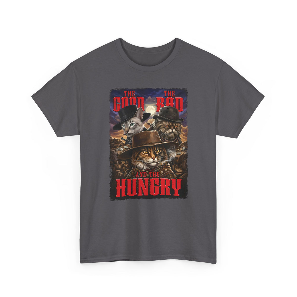 The Good The Bad The Hungry — Cat Parody T-Shirt