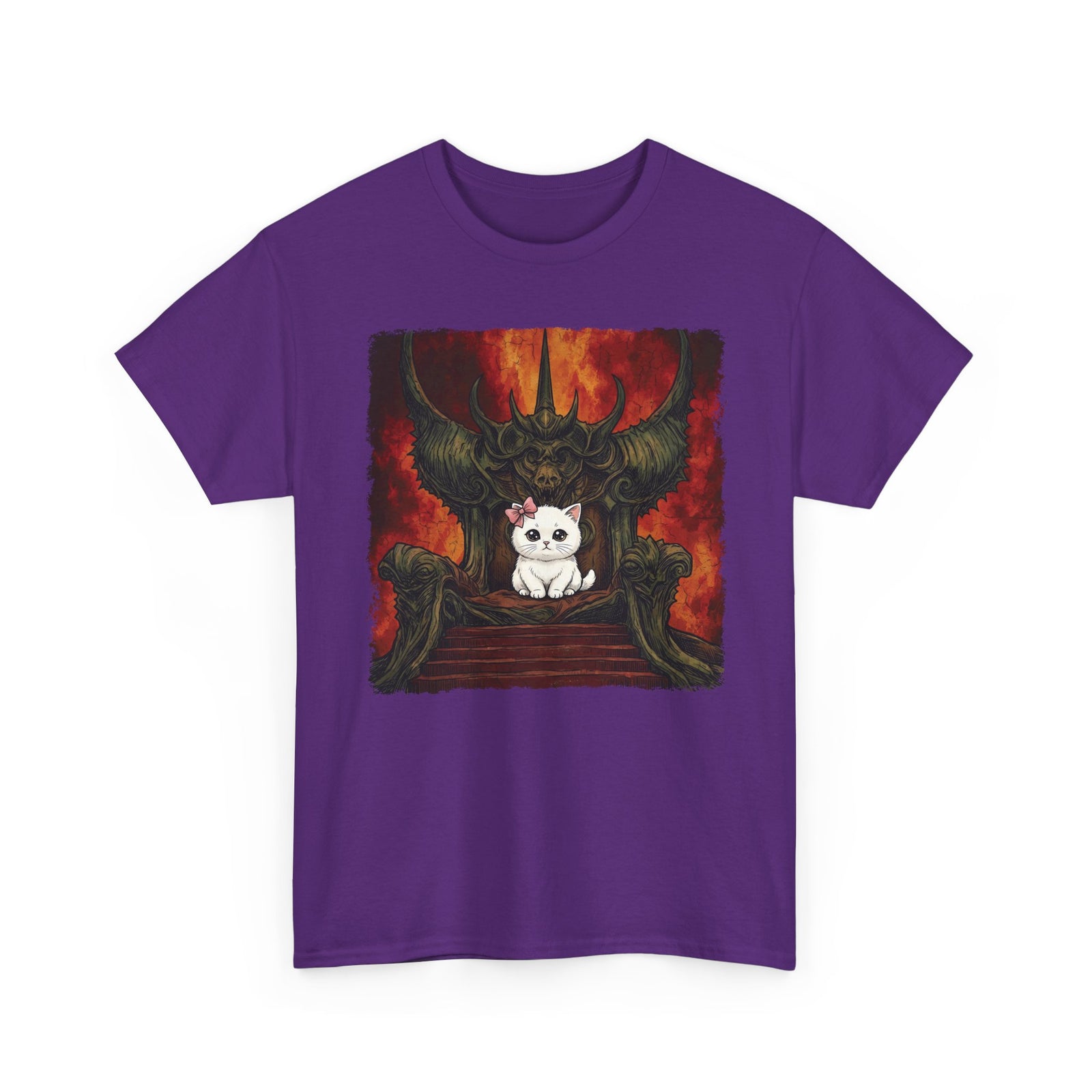 Evil Kitty Throne Kitten T-Shirt — Cute Cat Dark Fantasy Graphic